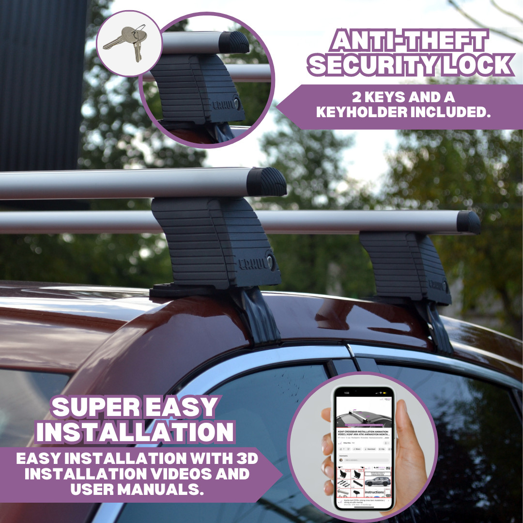 Open Box Roof Rack Crossbars For GENESIS G70 2019-2026 Naked Roof Silver
