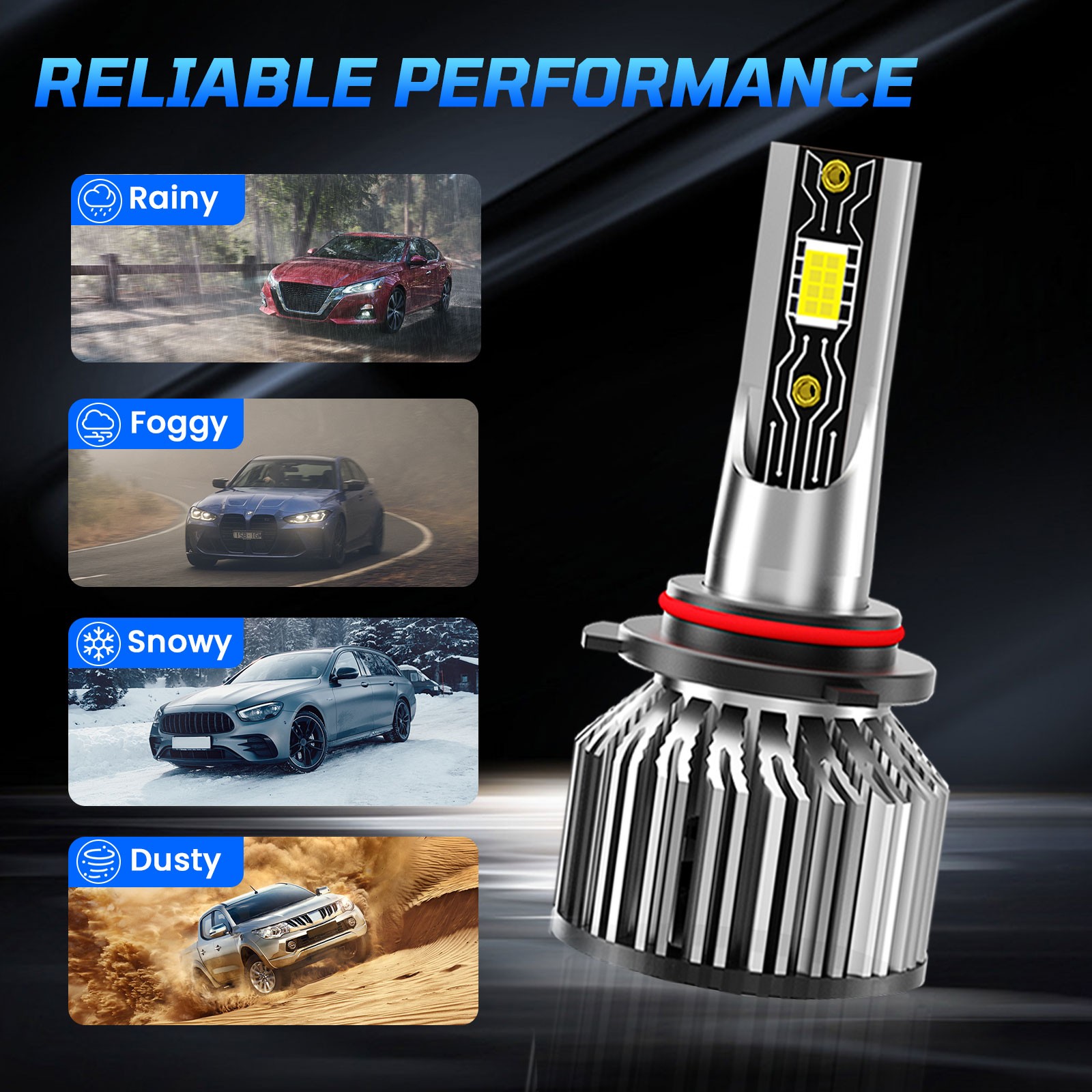For Chevrolet Silverado 1500 2007-2015 LED Headlight Bulbs Super Bright 80000LM