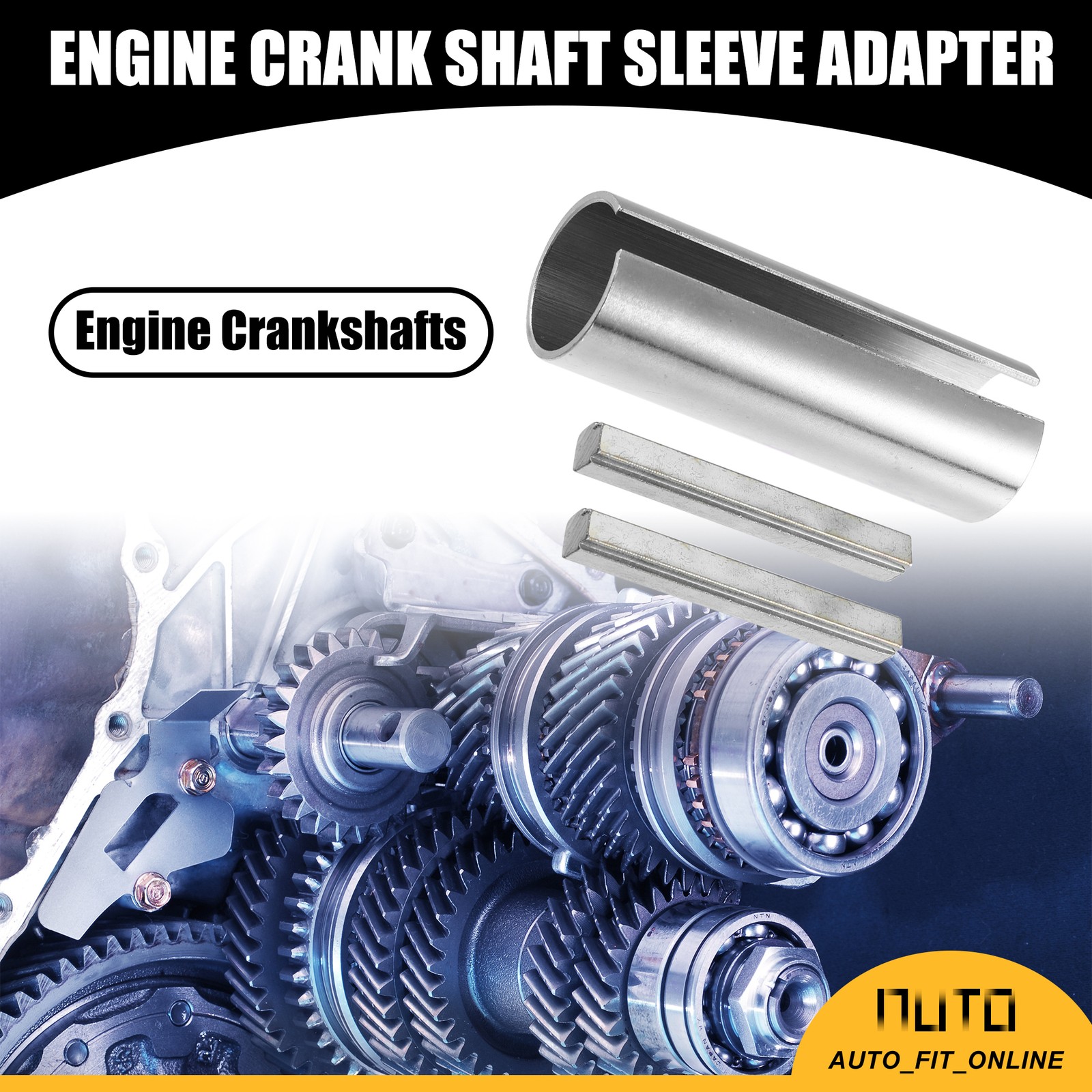 Single 7/8″ to 1″ Engine Pulley Crank Shaft Sleeve Adapter w/Step Key Universal