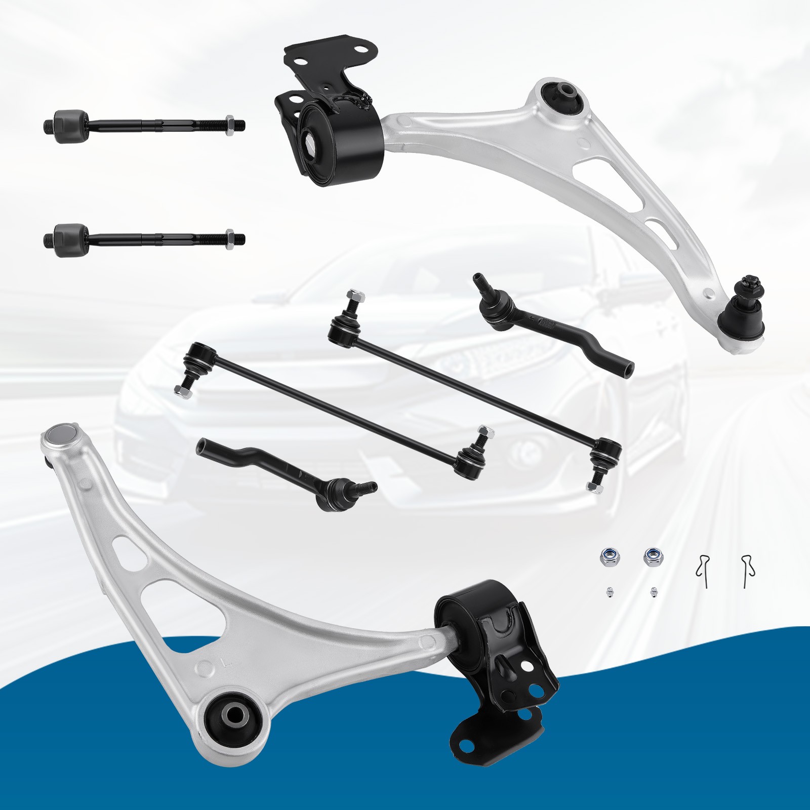 Front Lower Control Arms Sway Bar Link Kit for 2014-2020 Acura MDX 2016-21 Pilot