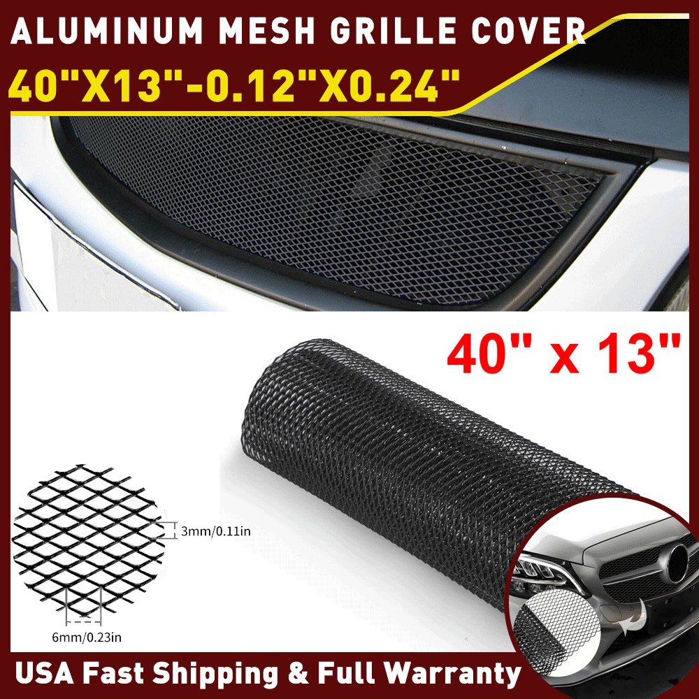 0.12X0.24″ Grille Car Mesh Net Sheet Aluminum Rhombic Auto Net Mesh Grill 40×13″