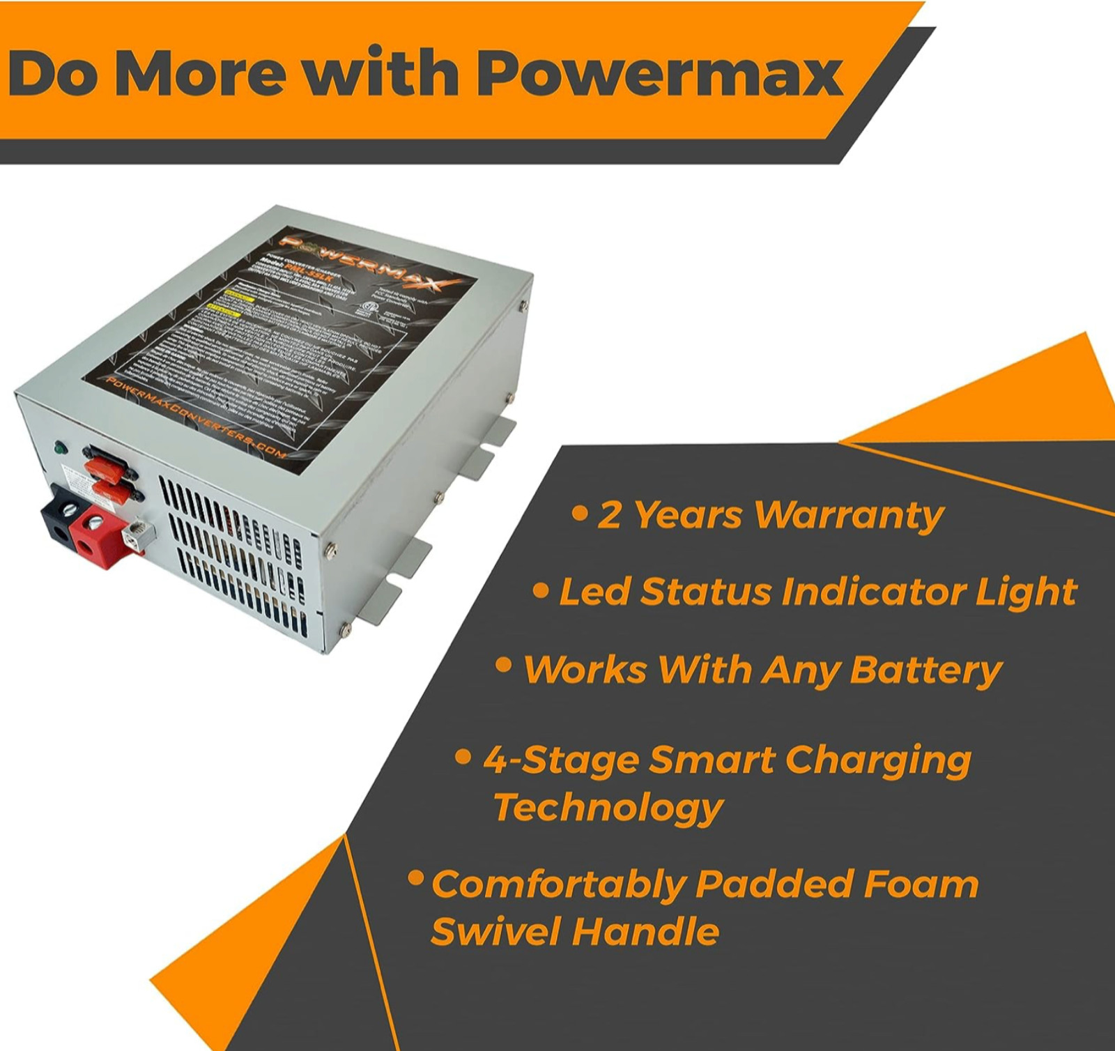 PowerMax 75 Amp Power Converter 12 Volt Power Supply with LED Light