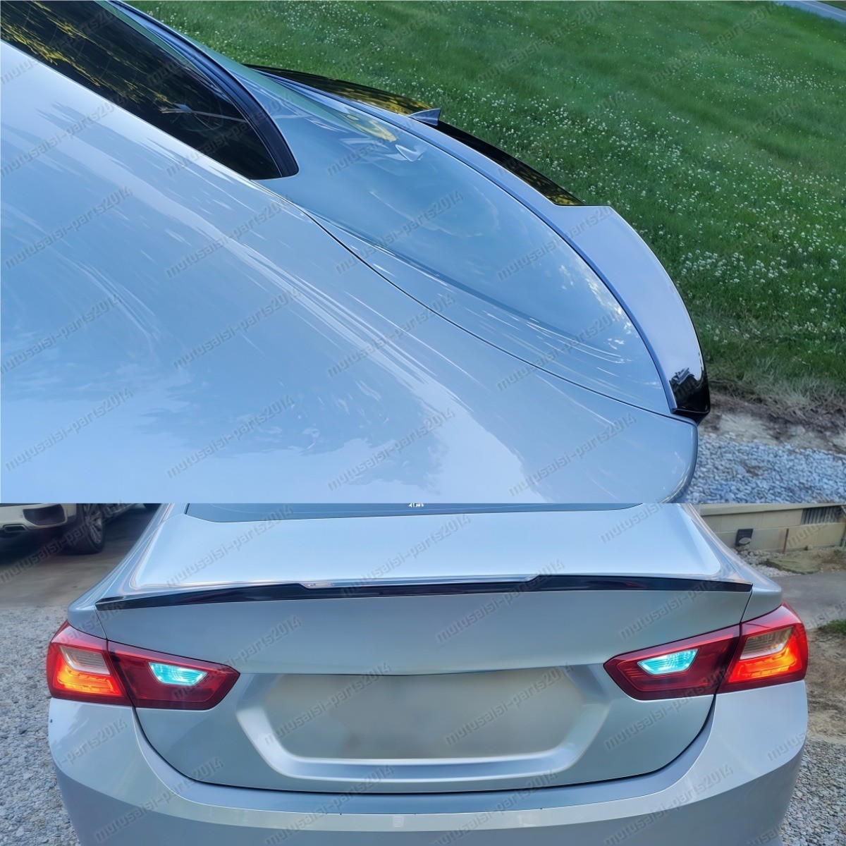 For 2016-24 Chevrolet Chevy Malibu High Kick Rear Trunk Spoiler Wing Gloss Black