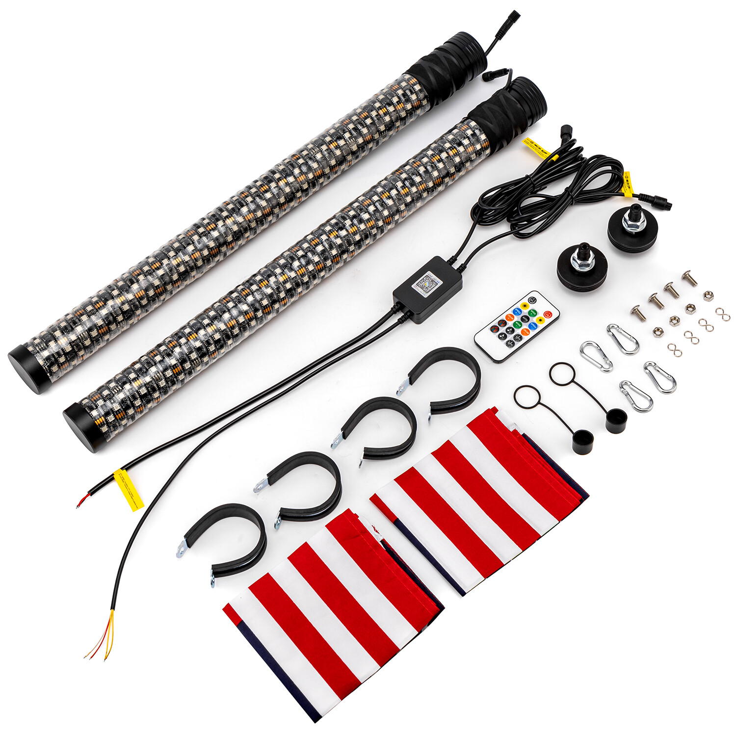 2PCS 2FT Thick Fat LED Whip Chasing RGB Light For Polaris RZR XP 1000 XP 4 1000
