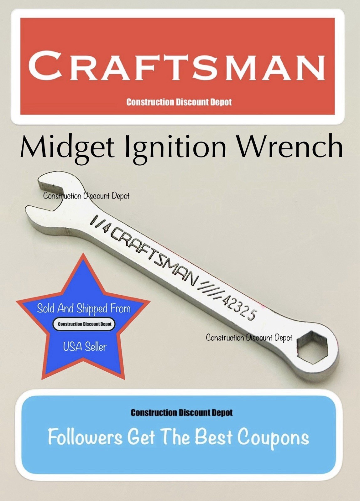 Craftsman 1/4″ In. Midget Ignition Combination Wrench 42325