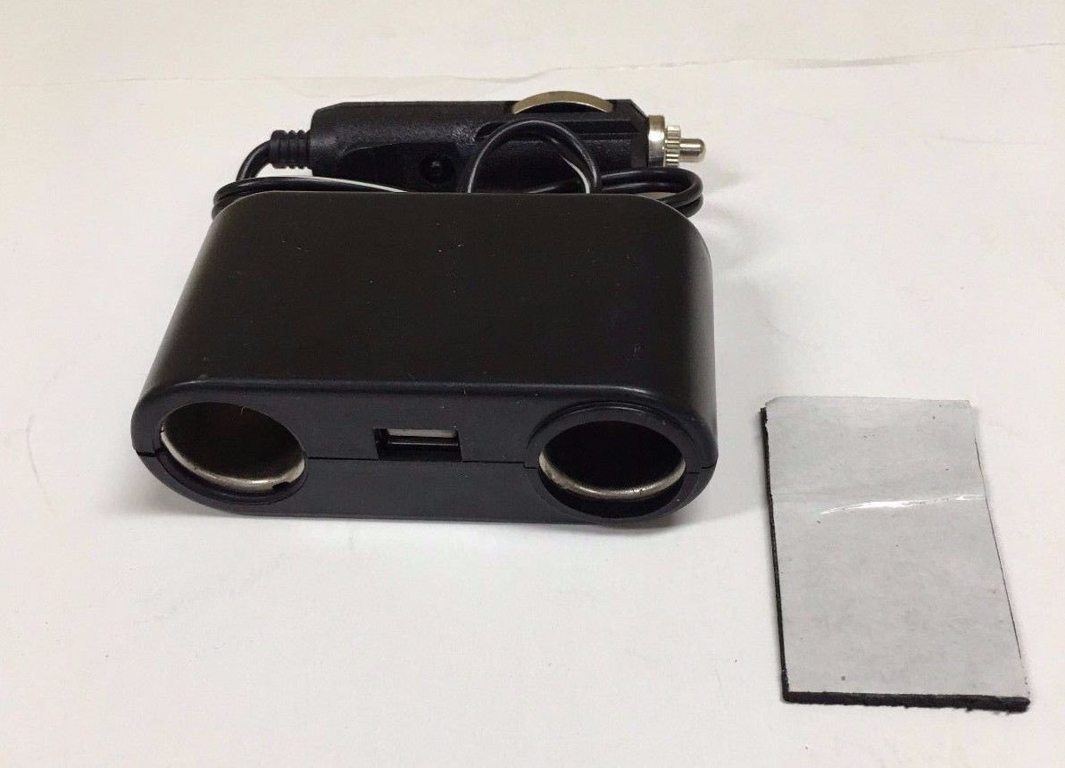 USB & 2 WAY CAR CIGARETTE LIGHTER SOCKET SPLITTER DC 12V CHARGE ADAPTER ASK-G3