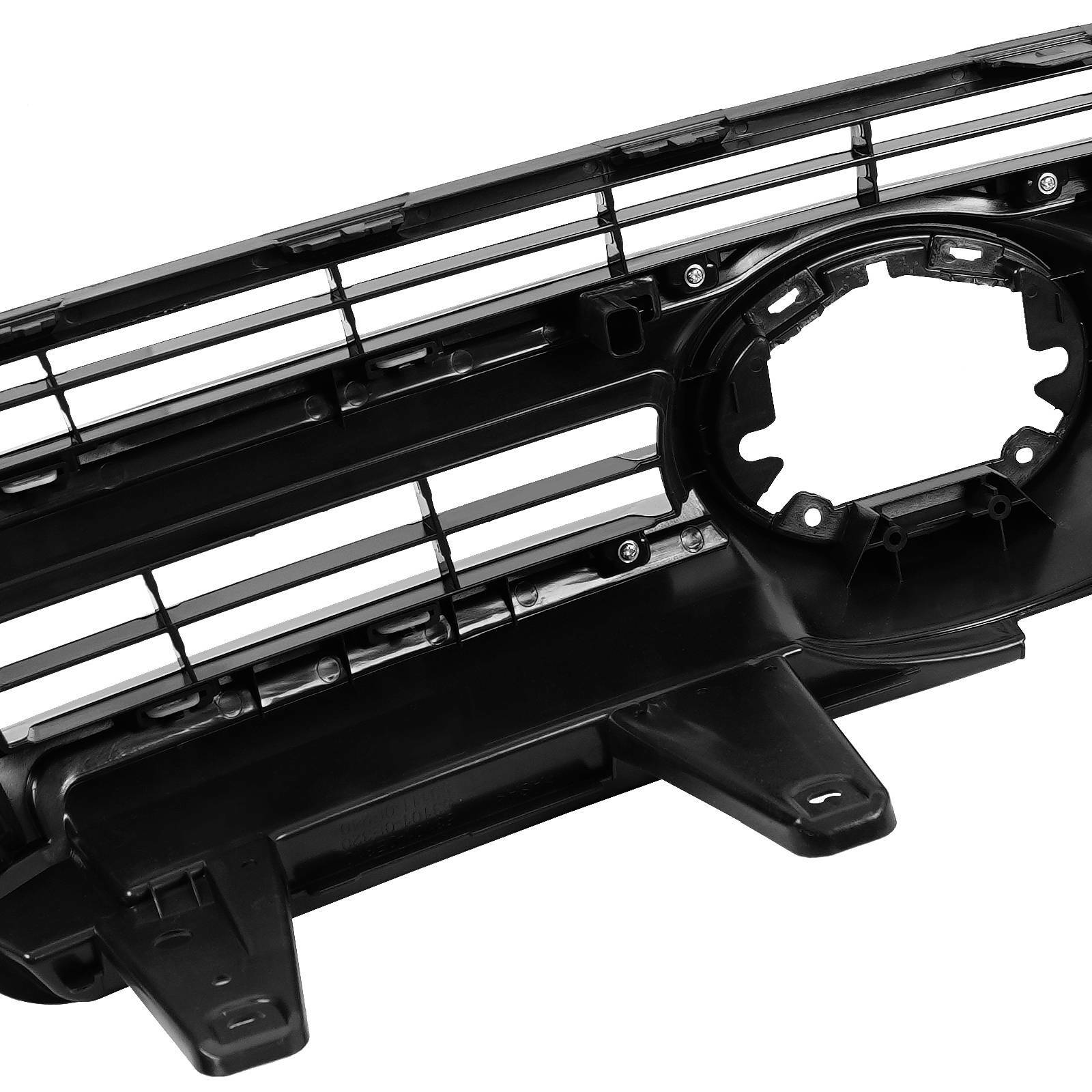 Front Upper and Lower Grille Grill For Toyota Highlander 2017-2019 Gloss Black