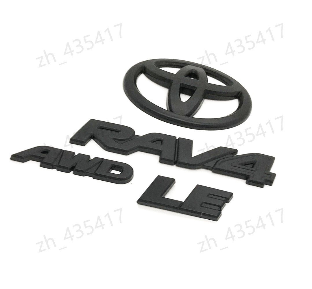 OVERLAY !! 2019 – 2025 TOYOTA RAV4 LE AWD Hybrid Matte BLACK OUT EMBLEM KIT