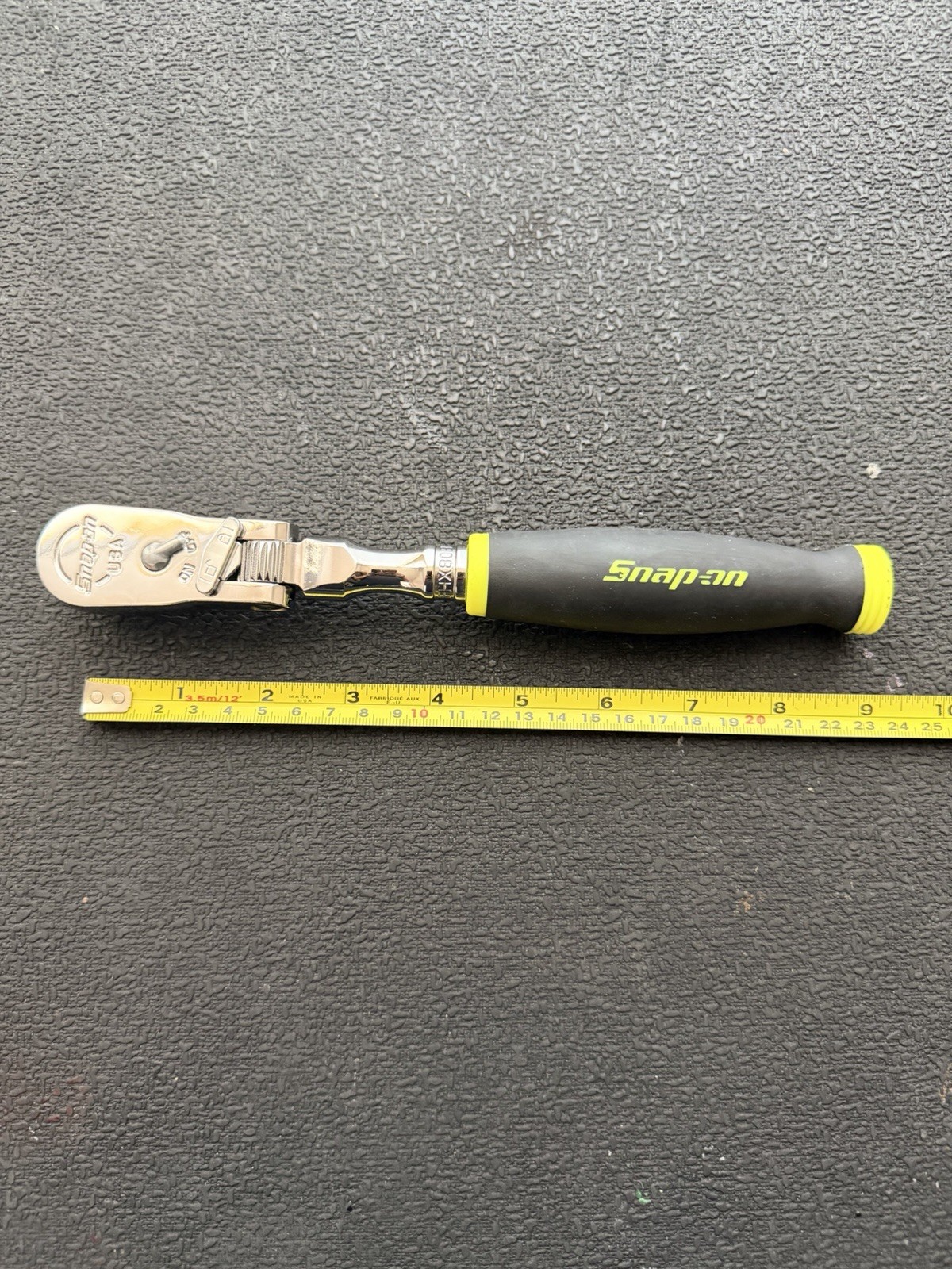 Snap-On Tools 3/8″ drive ratchet locking flex head Hi-viz NEW soft grip FHX80B