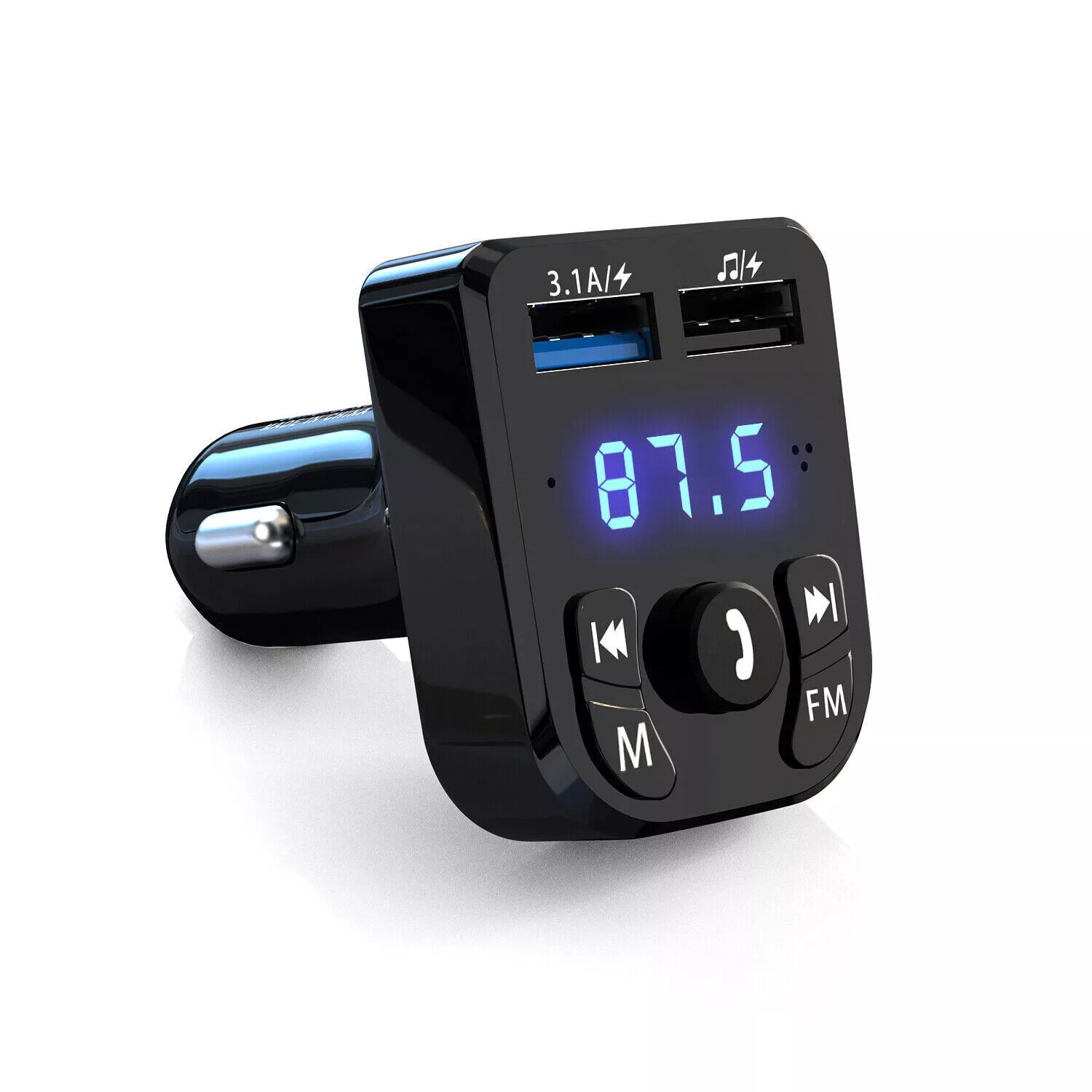 Car Bluetooth 5.0 Wireless FM Transmitter Adapter 2USB PD Charger AUX Hands-Free