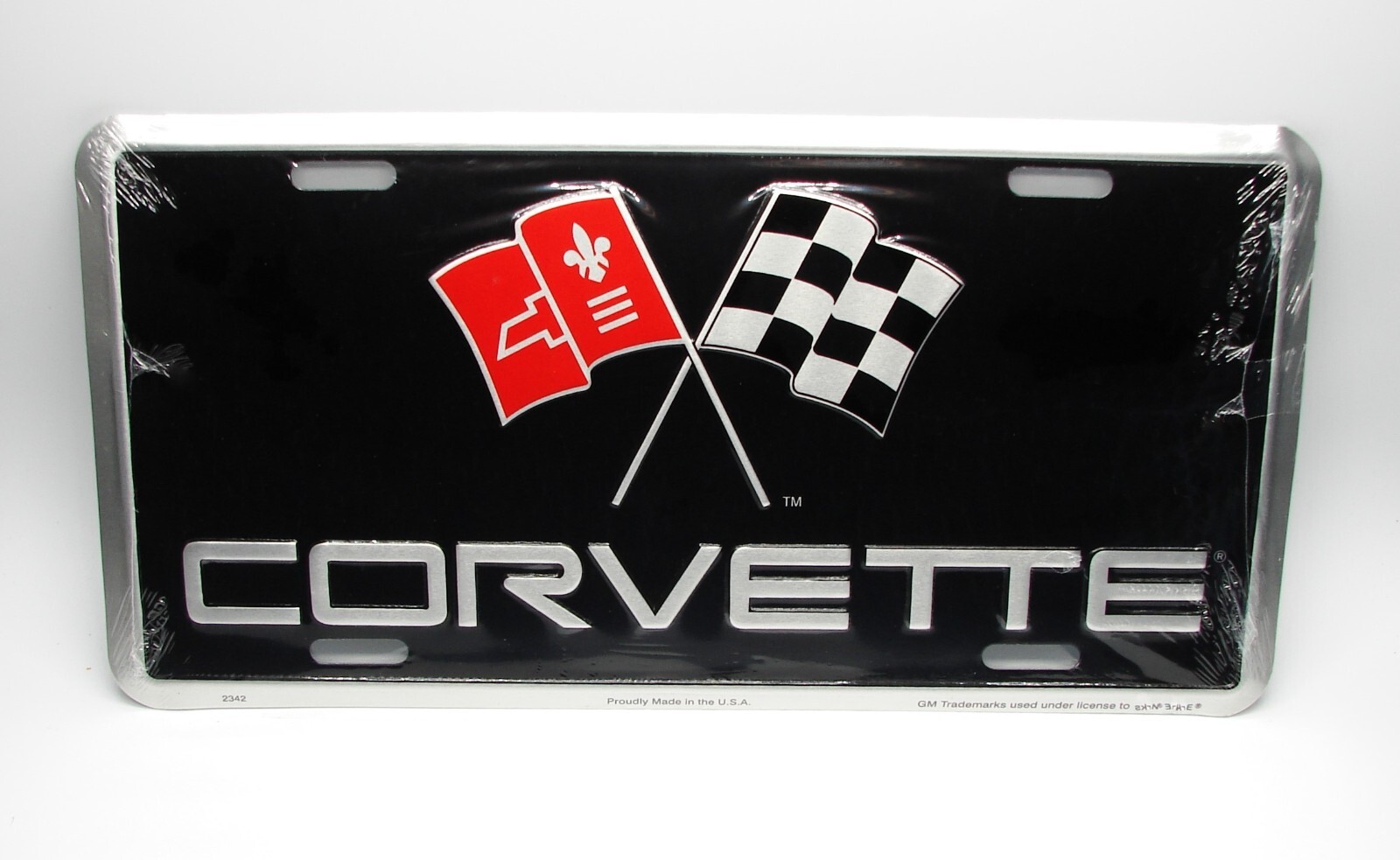 licensed CHEVY, Chevrolet CORVETTE 3D EMBOSSED METAL NOVELTY CAR LICENSE PLATE