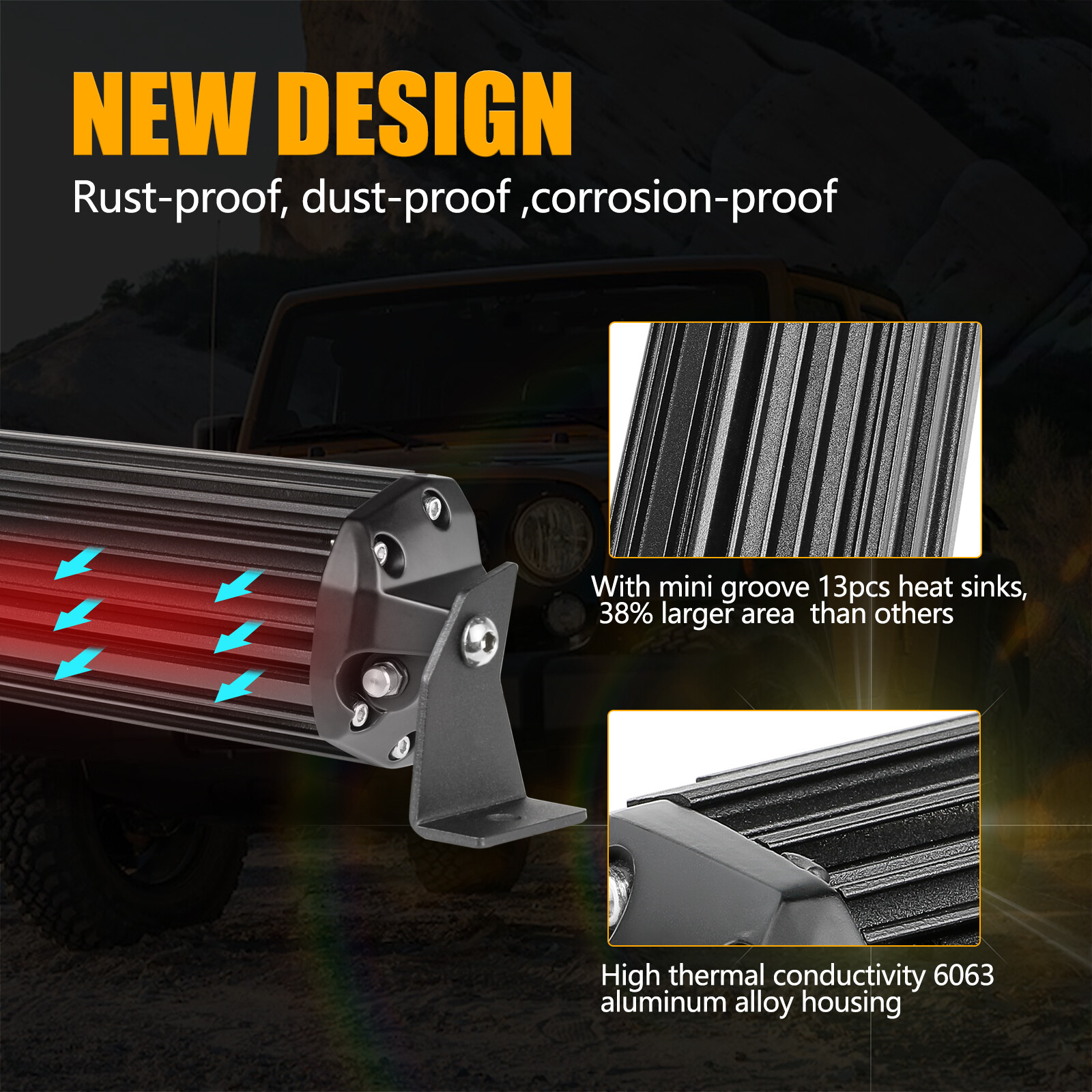 40″ PRO LED Light Bar WHITE YELLOW Offroad Driving 4WD 42″ W/ Dual Switch Wiring