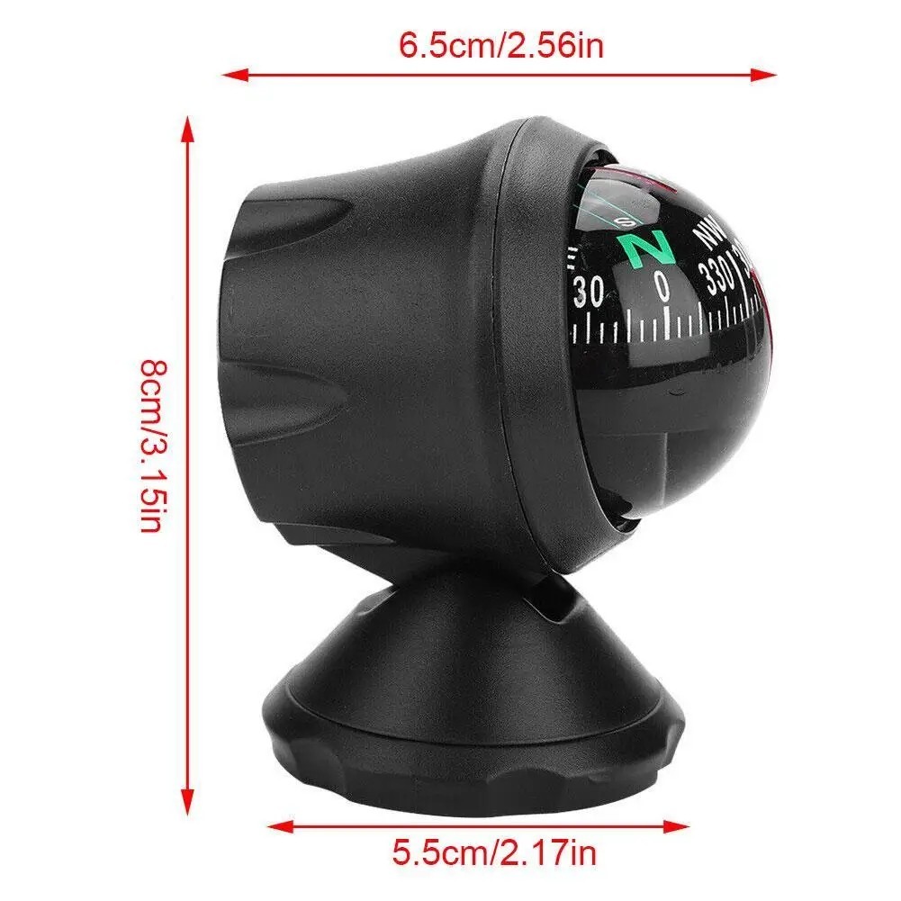 Share Compass for Car with Bottom Stick Car Compass Ball,Adjustible and Night Vi