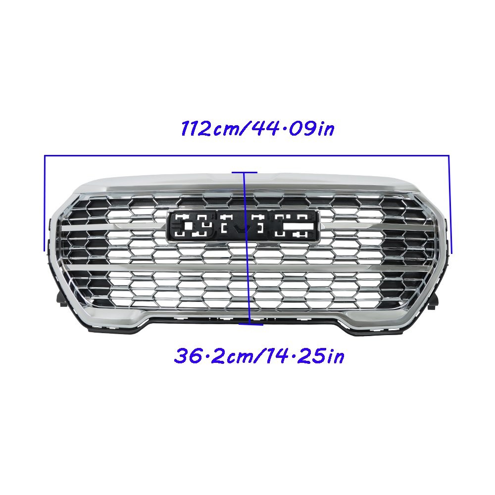 Compatible For GMC Terrain 22-23 Front Bumper Grille Chrome Without Camera Hole