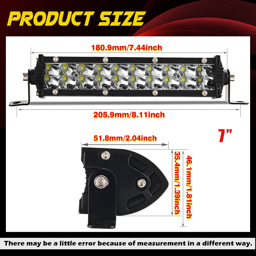 14″20″26″32″52″ Dual Row LED Light Bar DRL Spot Flood for UTV ATV Truck UTE Boat