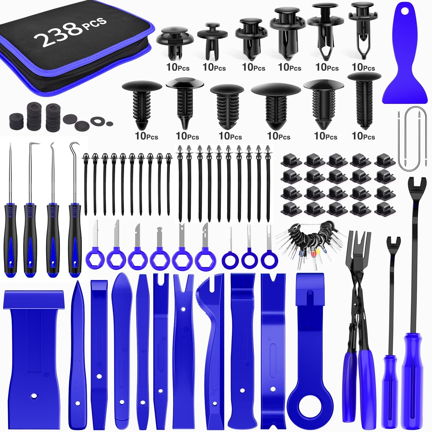 238Pcs Auto Trim Removal Tool and Push Pin Retainer Clip Set | Fastener Termi…