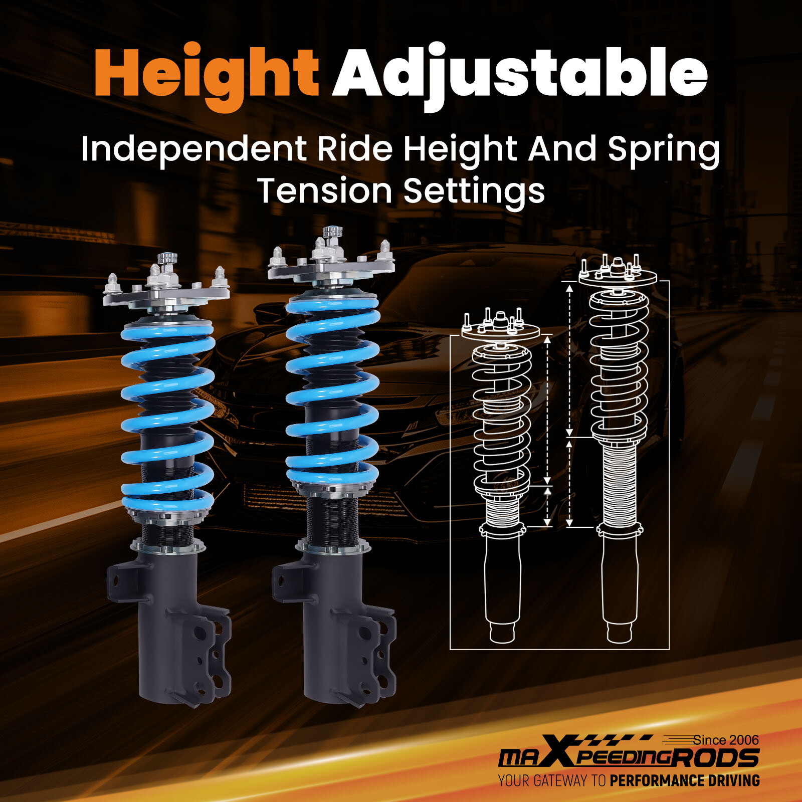 MaXpeedingrods Coilovers Suspension Lowering Kits For Hyundai Veloster 2012-2017