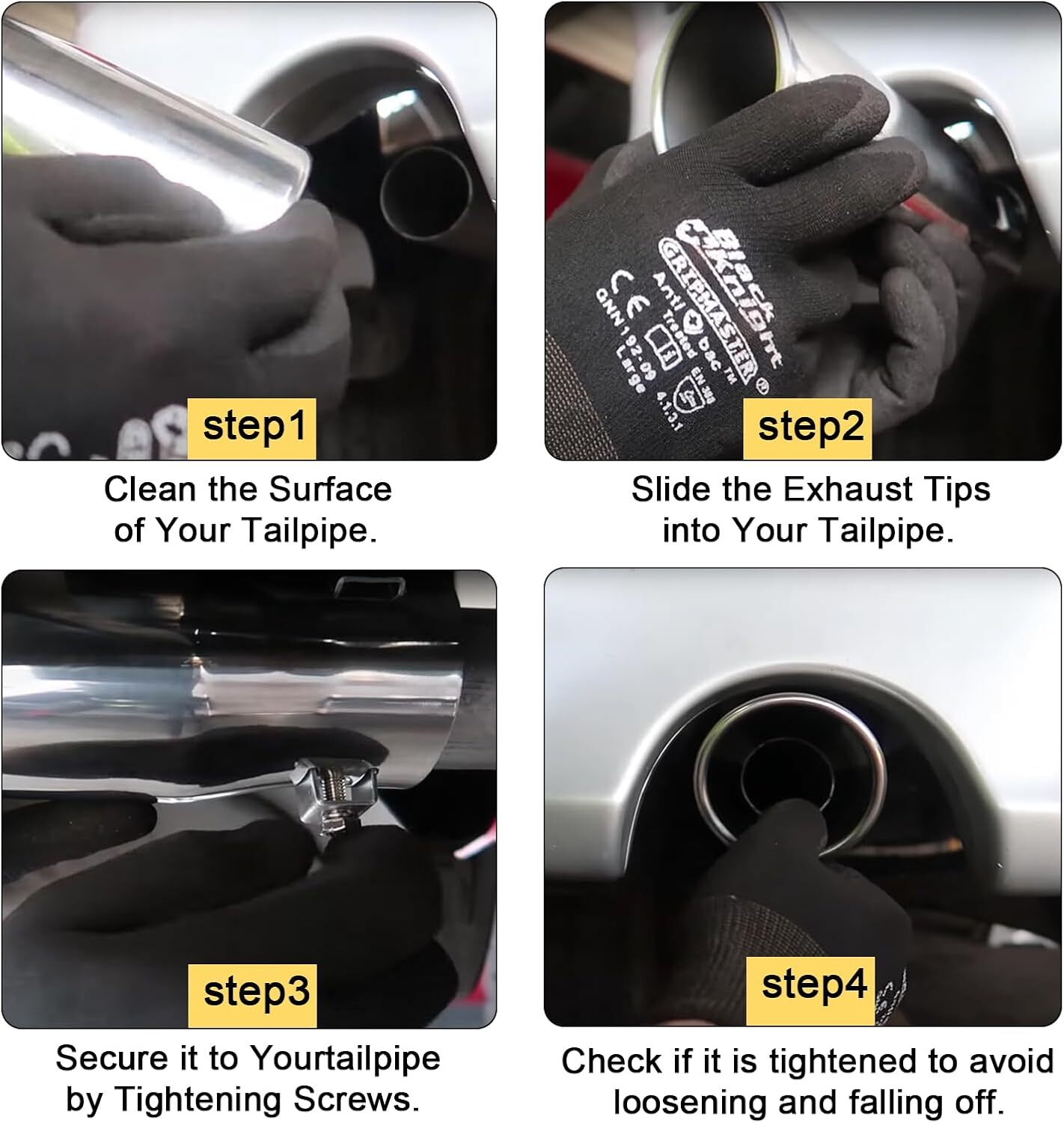 1.5-2.5 in/1-2.5 in/2.5 in/2.75 in/3 in Inlet Exhaust Tip Powder-Coated Tailpipe