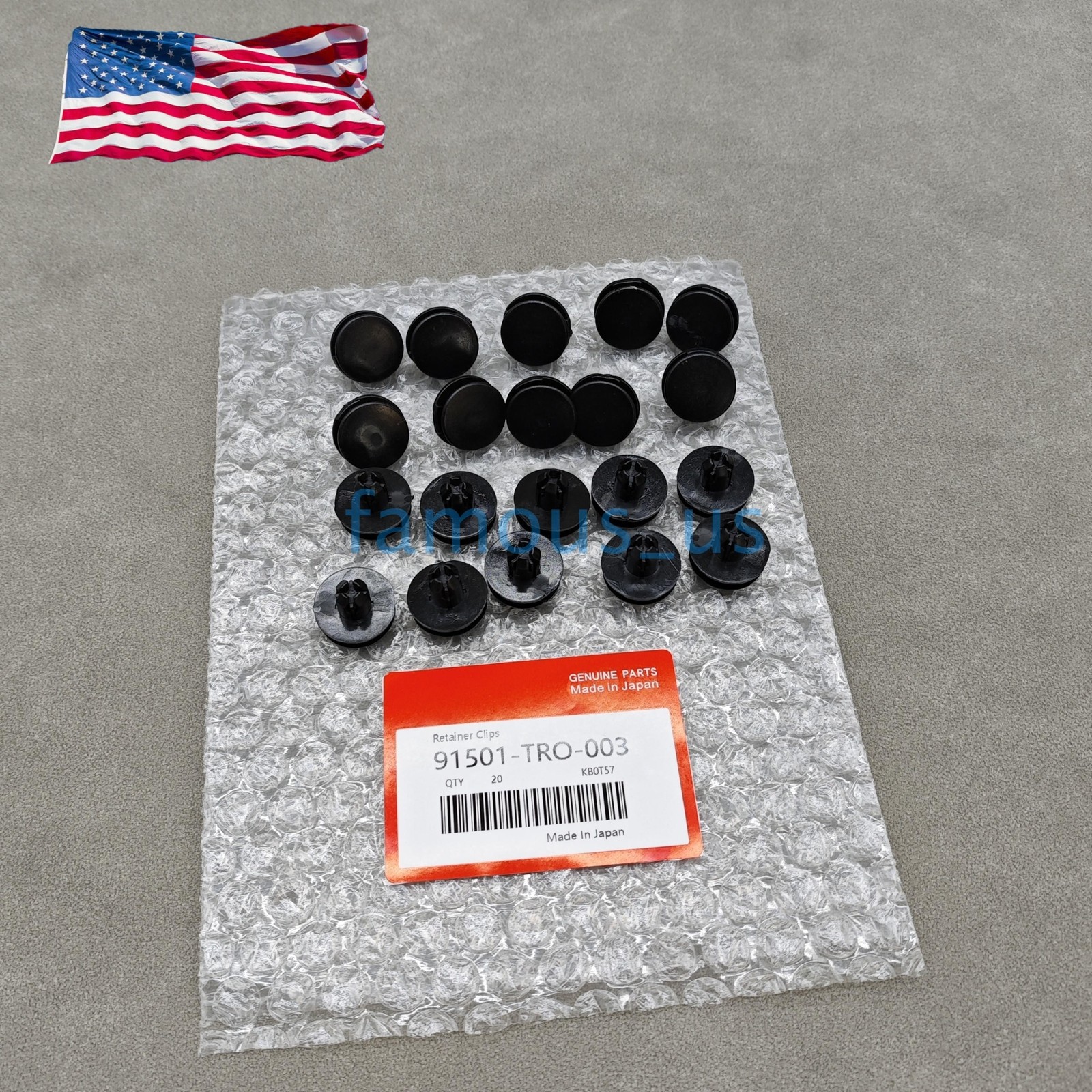 20Pcs Push Type Fender Retainer Clips fits for Honda Acura 91501-TR0-003