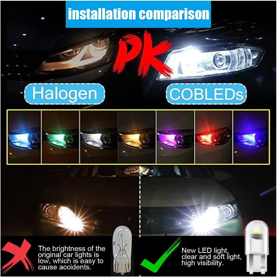Waterproof 30-Pack 194 COB LED Bulbs – 50,000 Hours Lifespan, Plug and Play