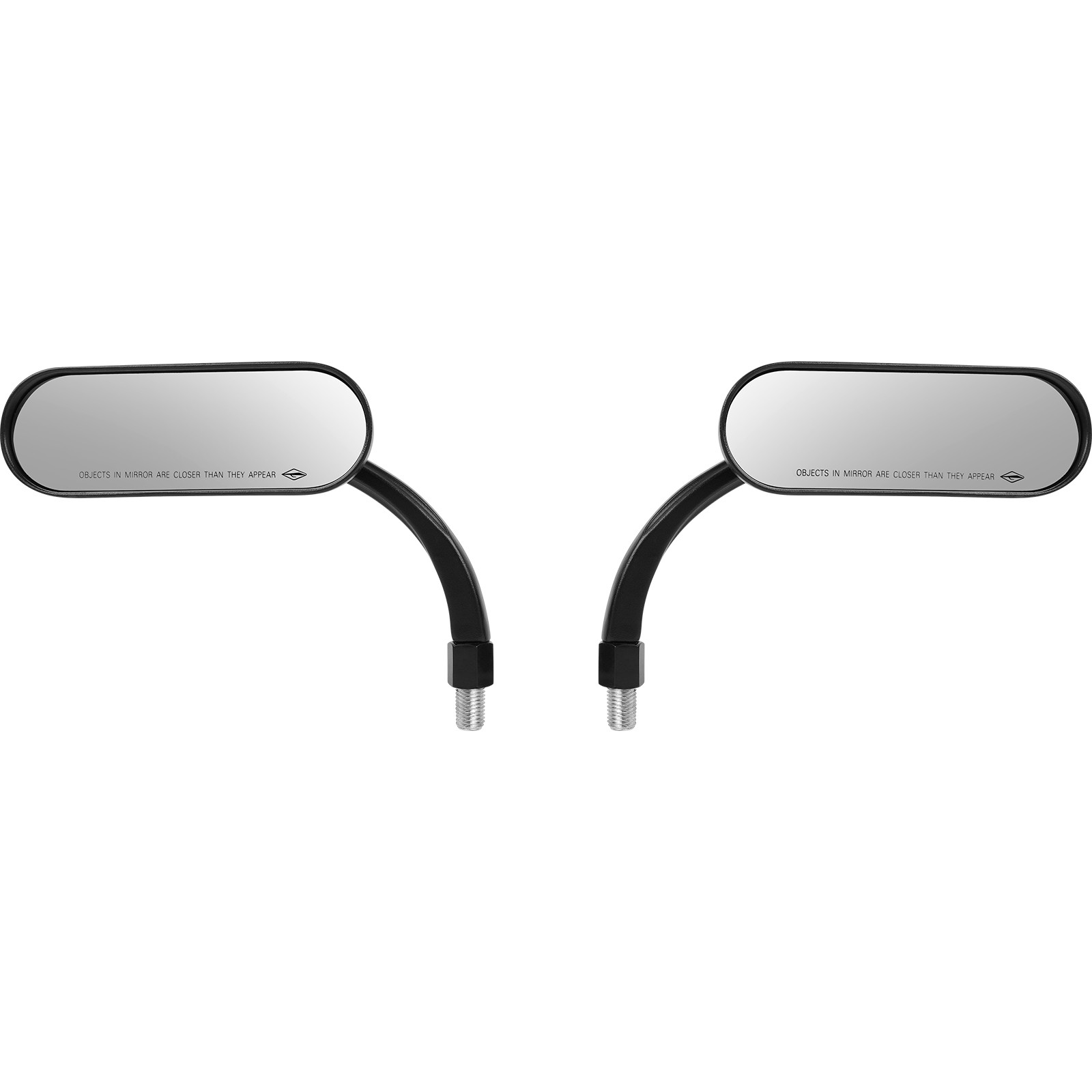 Black Motorcycle Mini Oval Rearview Mirrors For Harley Sportster 883 1200 Bobber