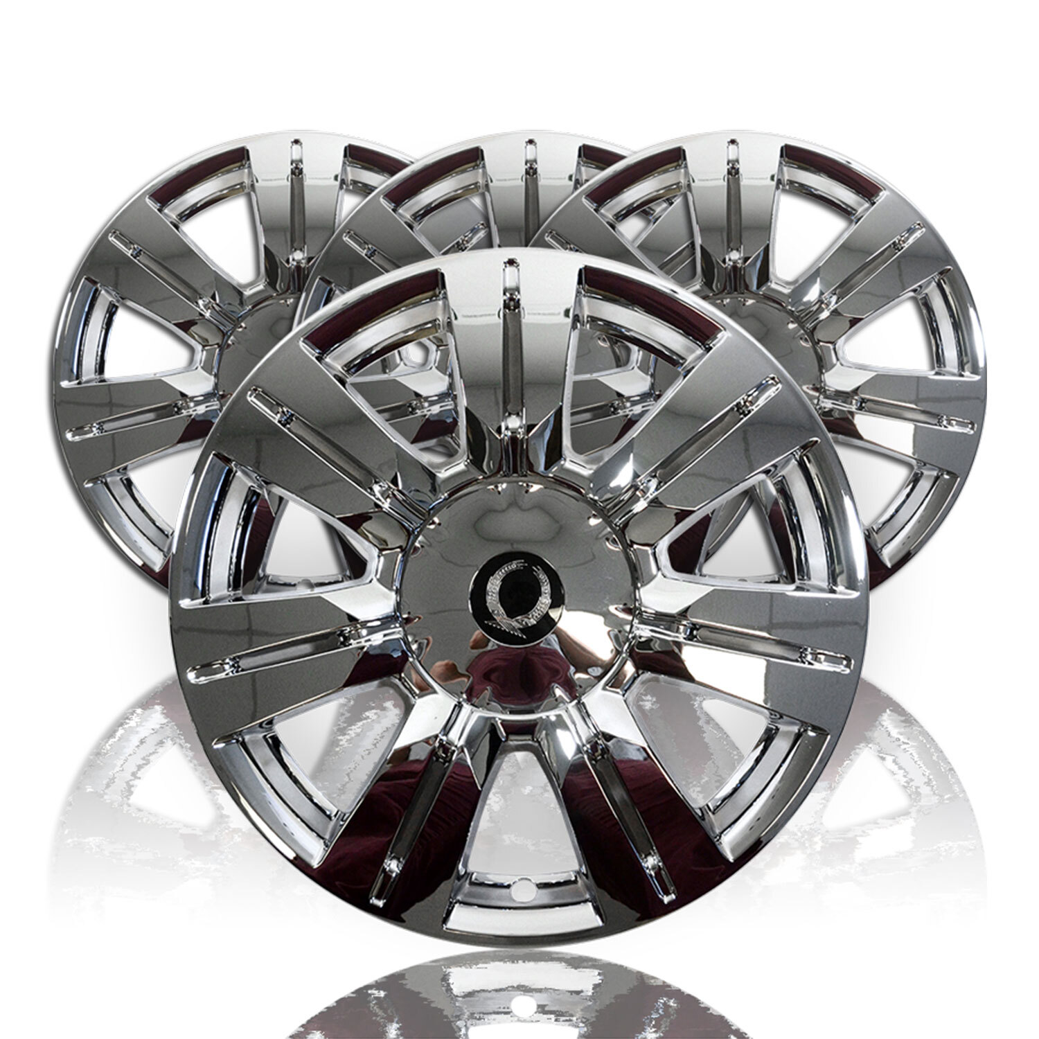 4 CHROME 18″ Full Wheel Skins Hub Caps & Center Rim Covers for 2010-16 Cadillac