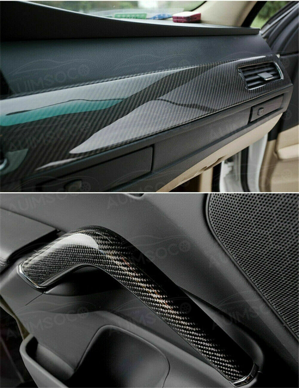 Black Carbon Fiber 12×60 inches 5 Years Car Wrap Vinyl Roll with Air Release