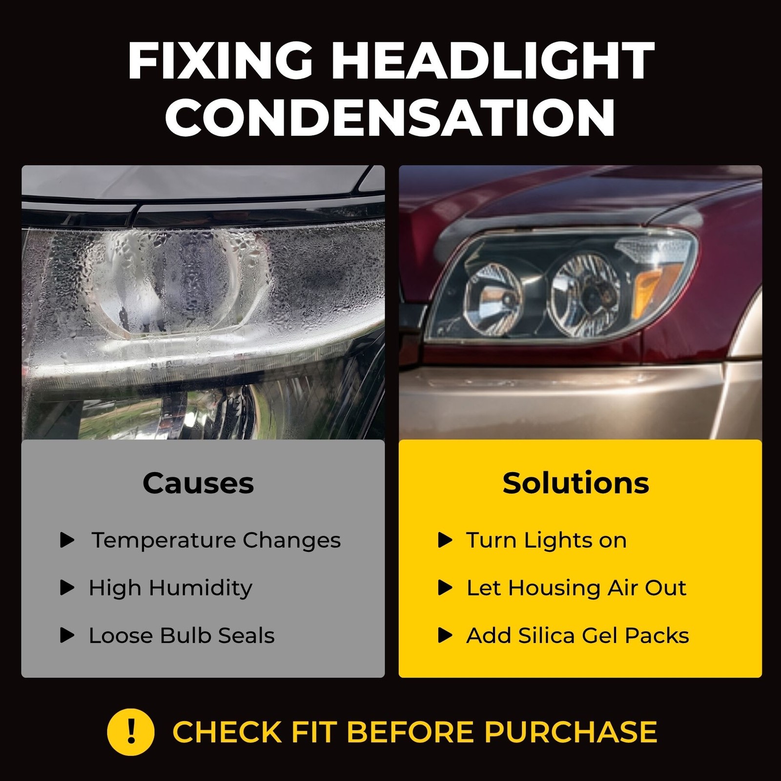 Headlight Assembly Halogen Head Lamps for 2003-2005 Toyota 4Runner L+R Black New