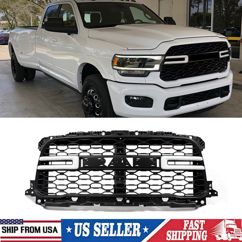 For 2019-2024 Ram 2500 3500 Tradesman Bright White Front Bumper Grille Grill US