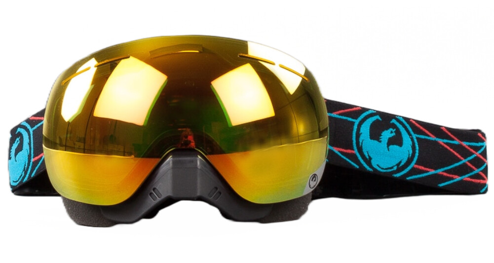 Dragon X1s Snow Goggle Pinned w/Red Yellow Ion + Extra Rose Lens