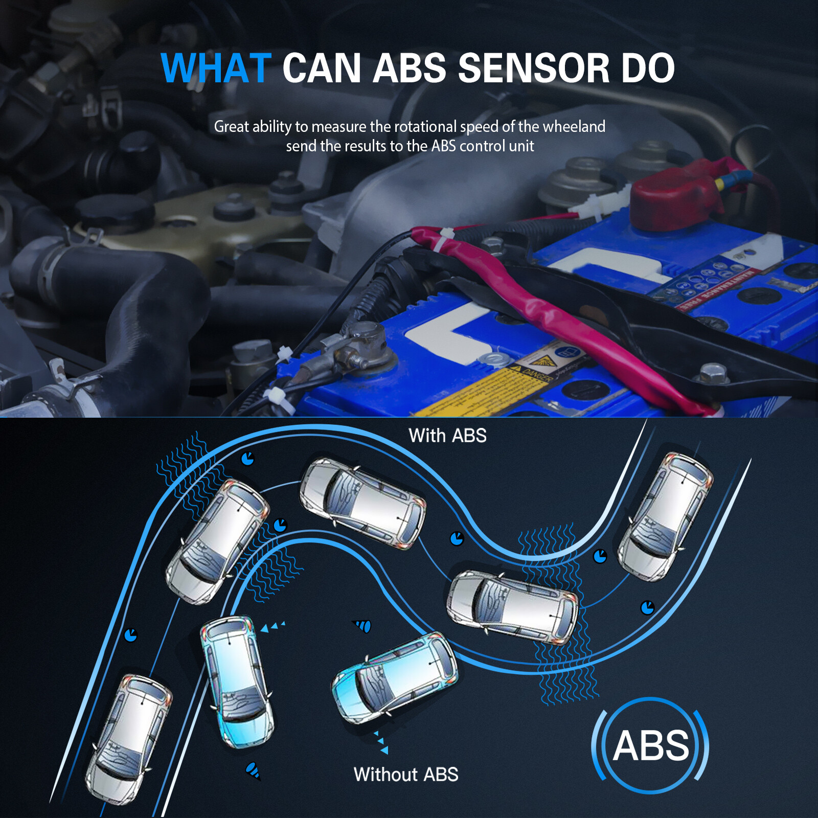 For 2006-2012 Lexus IS250 2 pcs Rear Left & Right side ABS Wheel Speed Sensors
