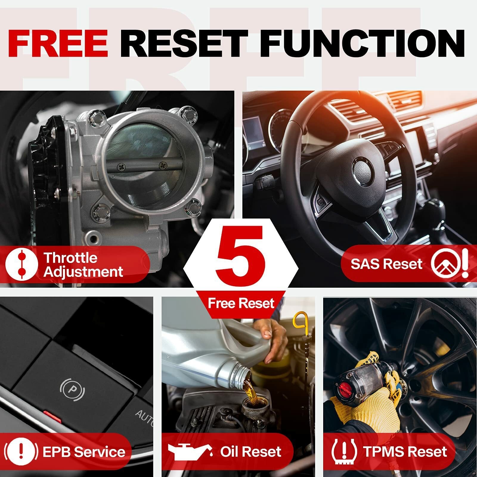 2026 THINKCAR SR6 OBD2 Scanner ABS SRS Diagnostic Tool Oil SAS EPB TPMS Reset