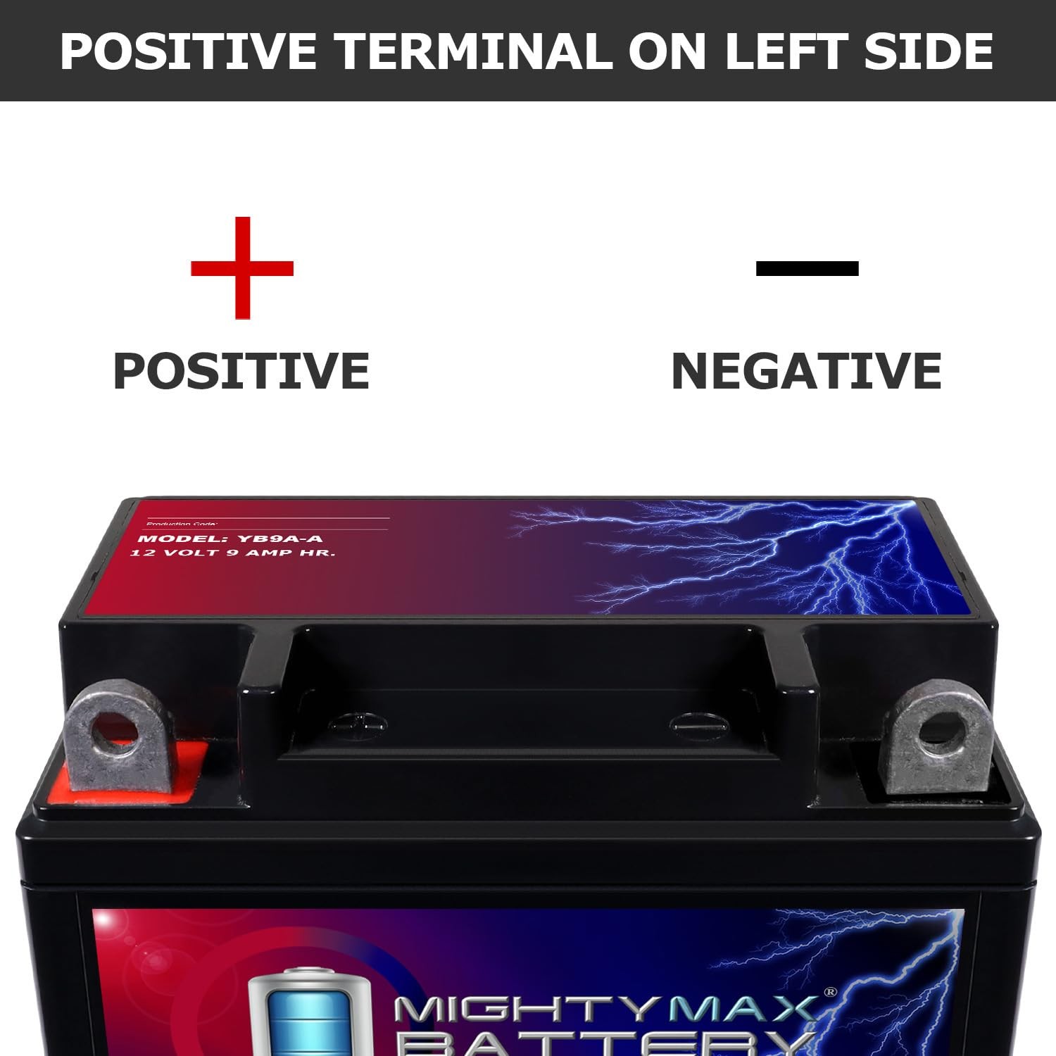 Mighty Max Battery YB9A-A -12 Volt 9 AH, 130 CCA, Standard, Black
