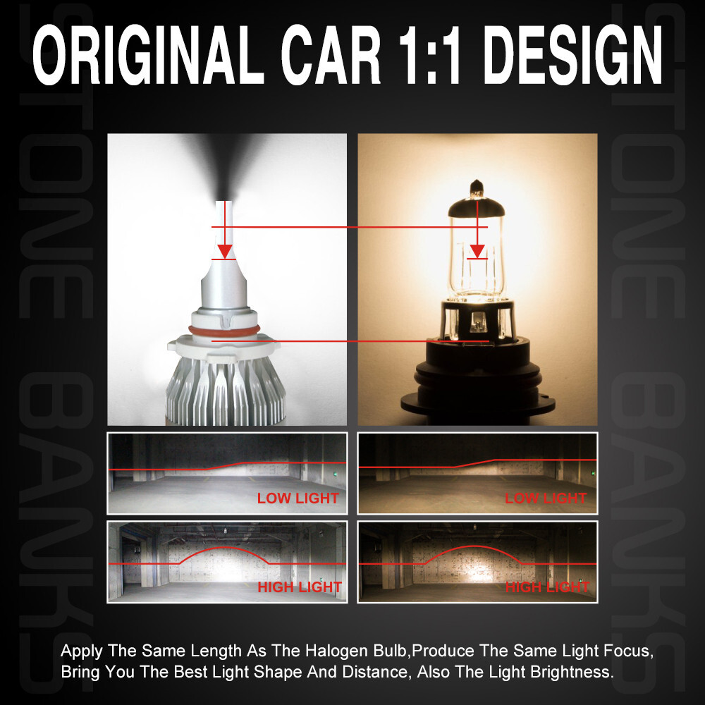 H13 9008 High Low Beam LED Headlight Bulb White 6000K Super Bright 6000K