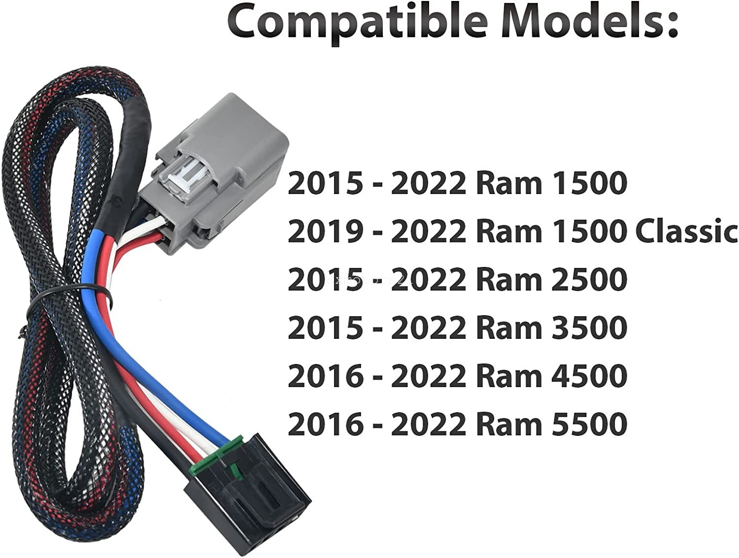 Brake Controller Wire Harness Adapter For Ram 1500 Classic 2019-2022 w/ Tekonsha