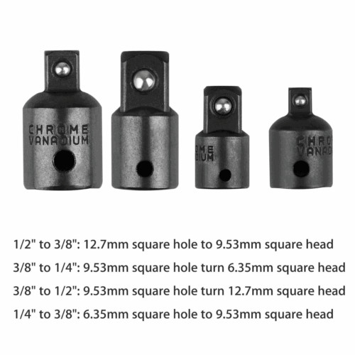4-pack 3/8″ to 1/4″ 1/2 inch Drive Ratchet SOCKET ADAPTER REDUCER Air Impact Se!