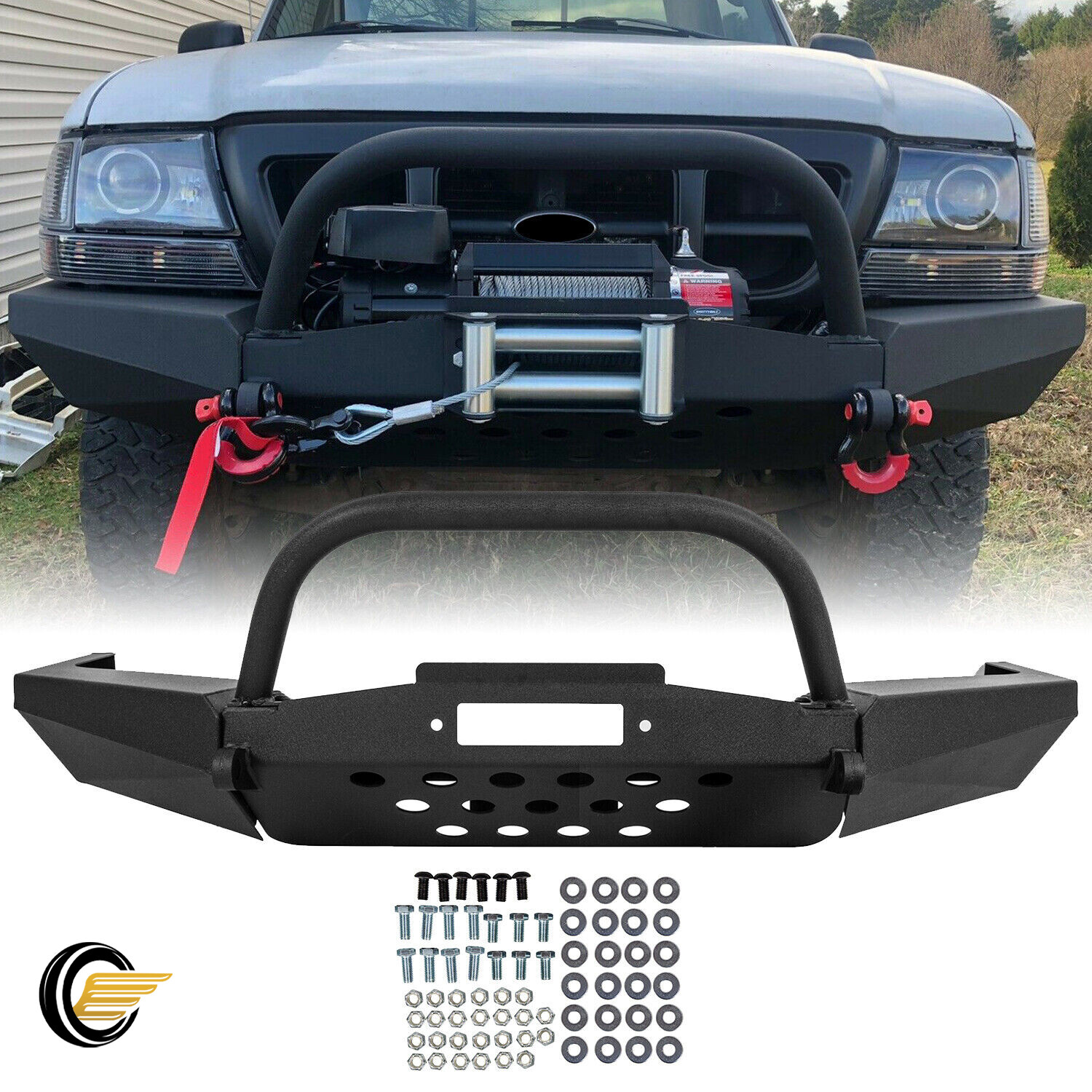 For 1998-2011 Ford Ranger Modular Front Winch Bumper with Bull Bar