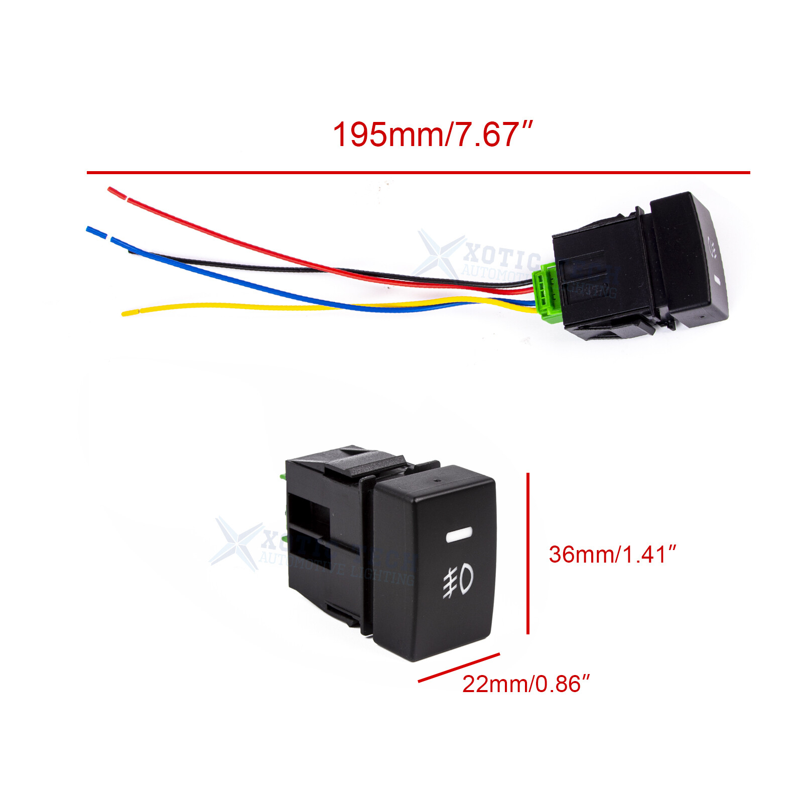 OE Style 4-Pole Push Button Switch w/LED Light Add-on Fog Light DRL For Honda