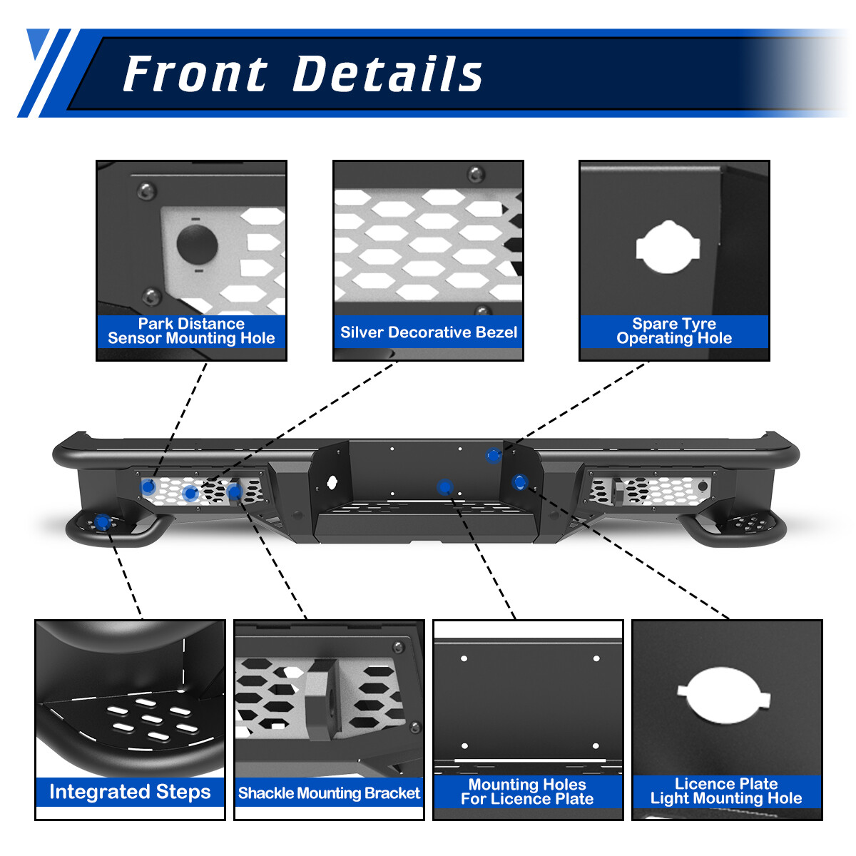Rear Bumper Silver Painted Replacement Heavy Duty Steel For 2006-2014 Ford F150