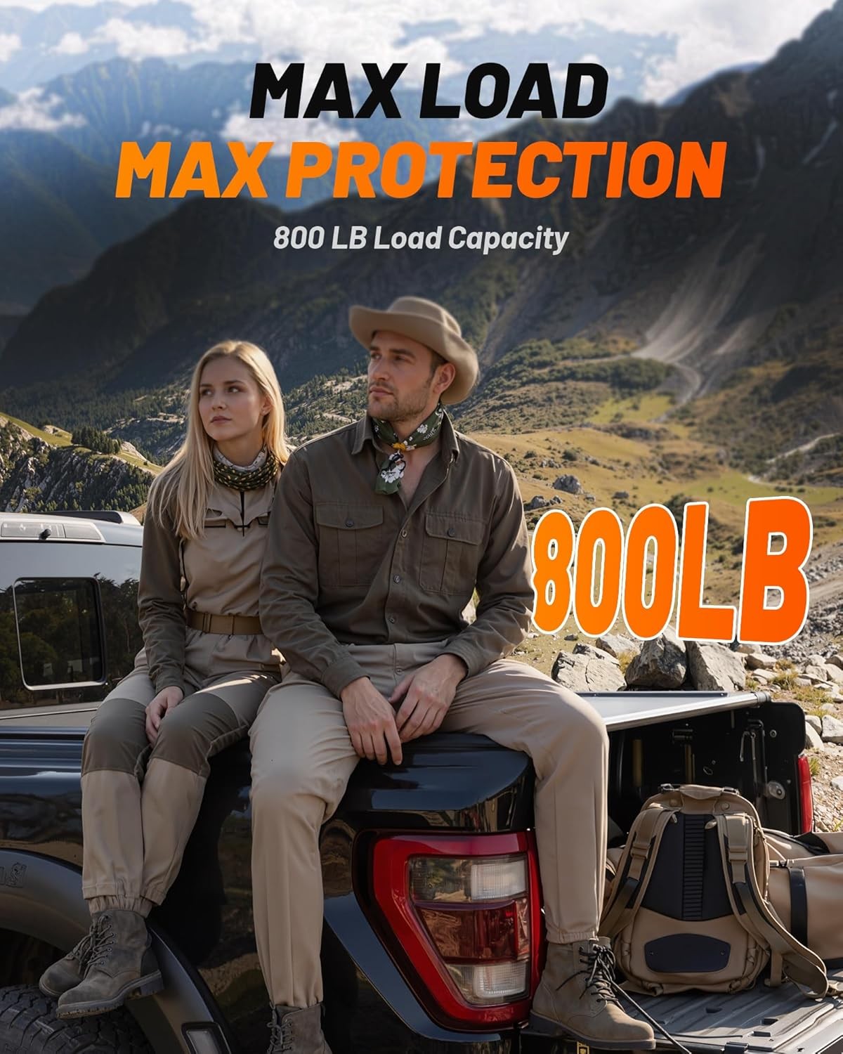 WOLFBOX Power Retractable Tonneau Cover Truck Bed Cover with Remote Control &App