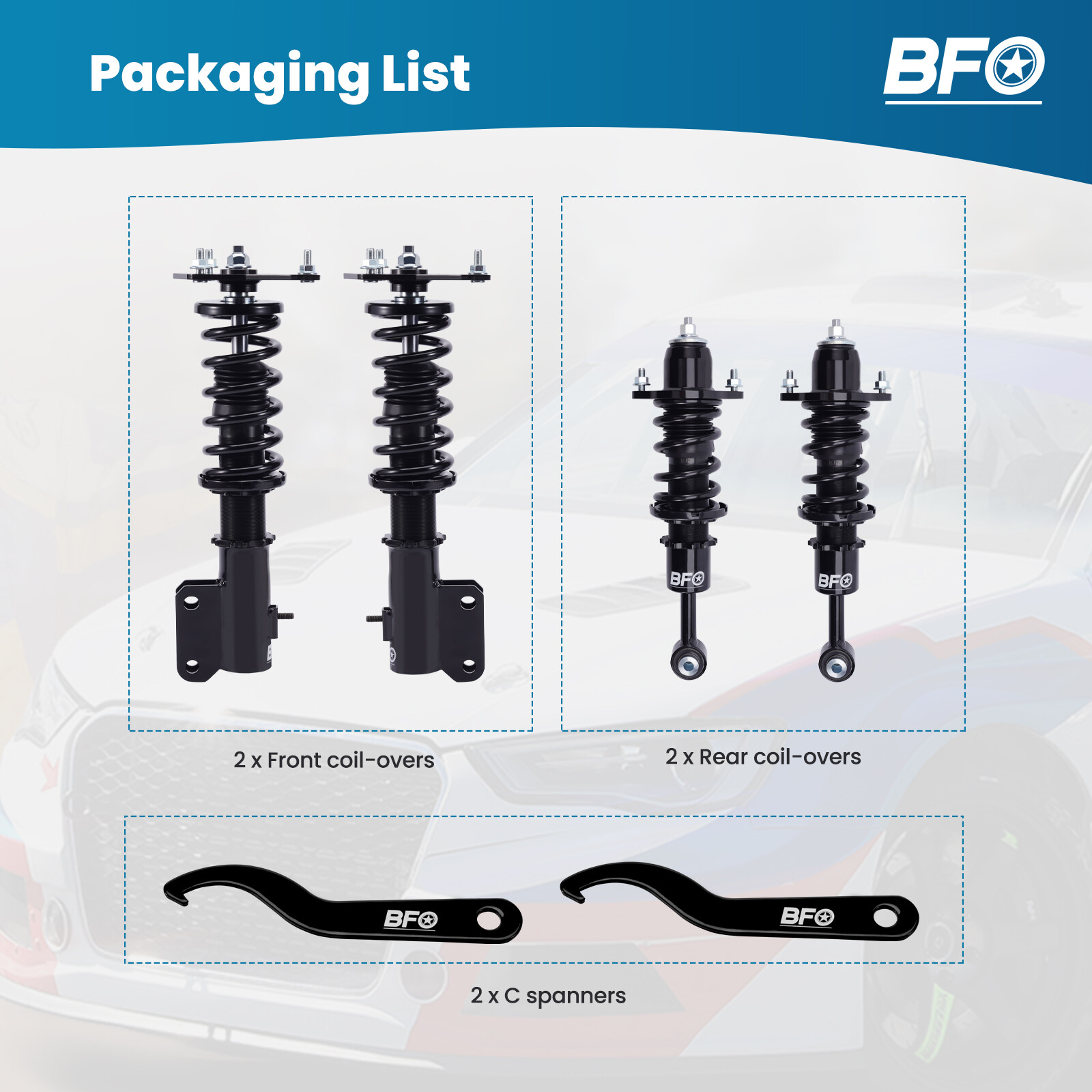 Lowering COILOVER Suspension Struts FOR MITSUBISHI LANCER Ralliart/DE/ES 02-06