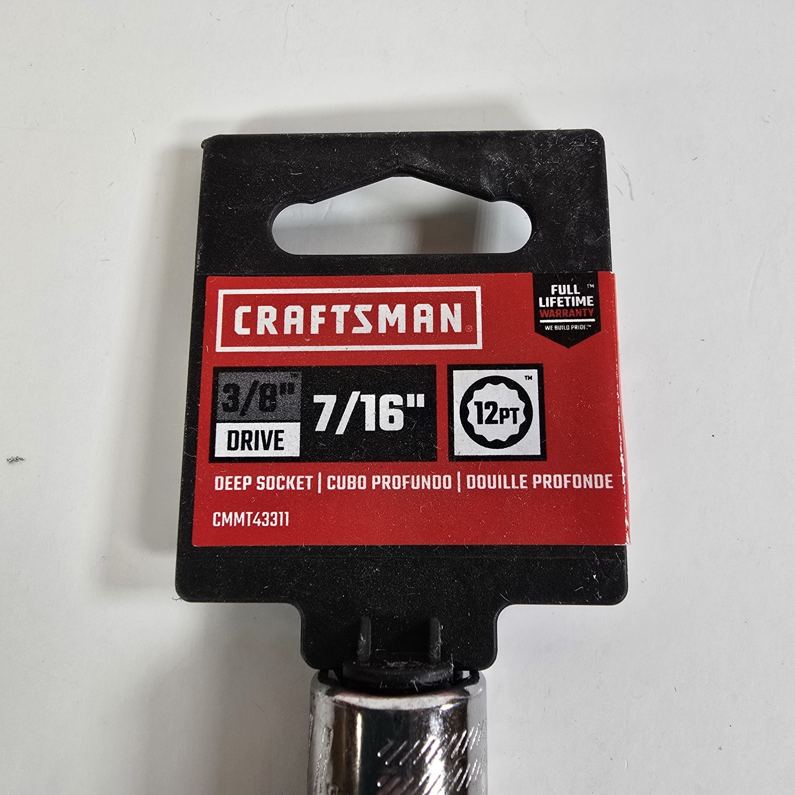 Craftsman 7/16″ Socket Deep Well 3/8″ Drive 12 Point Socket CMMT43311 New