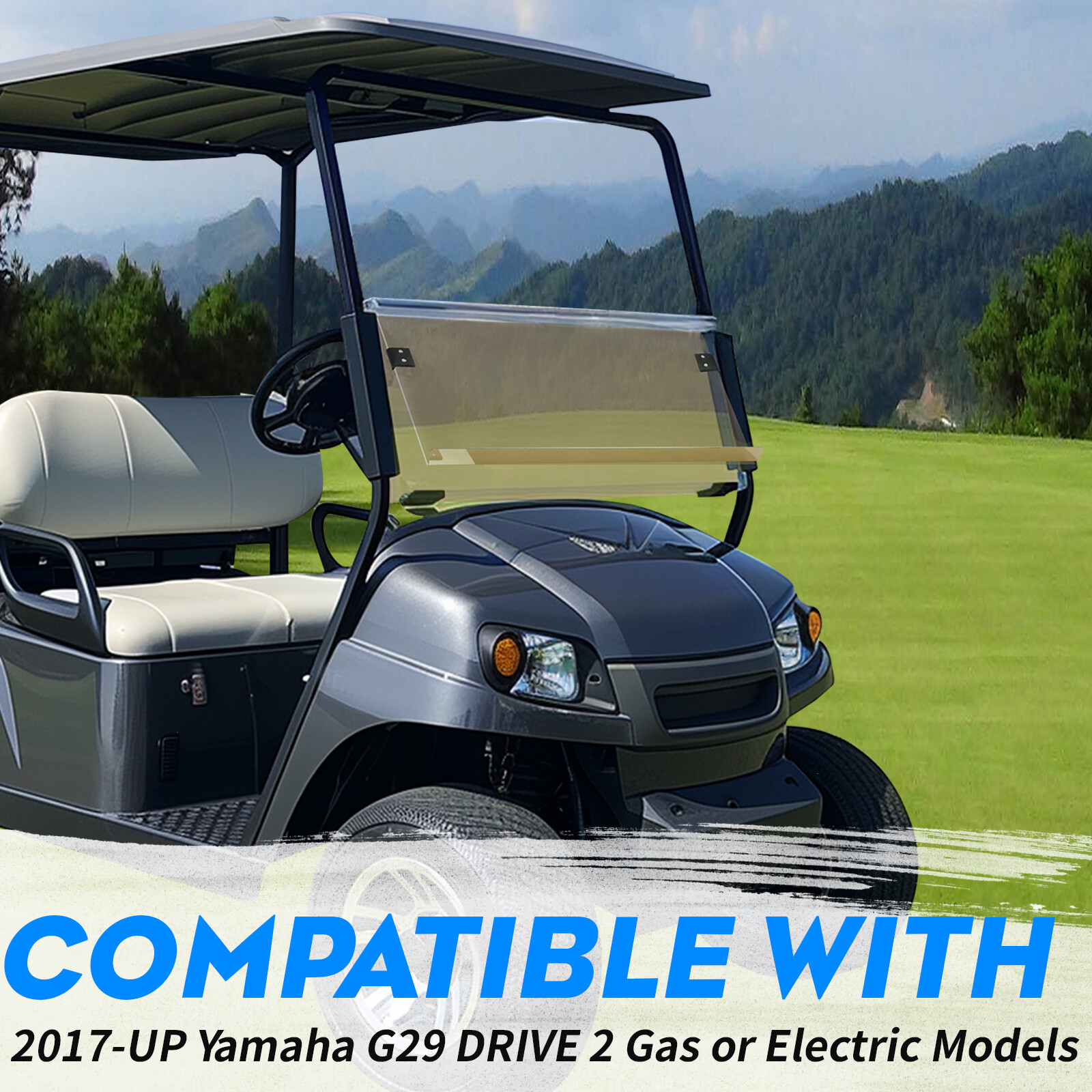 Fit Yamaha G29 DRIVE 2 Tinted Windshield Folding (2017-UP) *NEW* Golf Cart Part