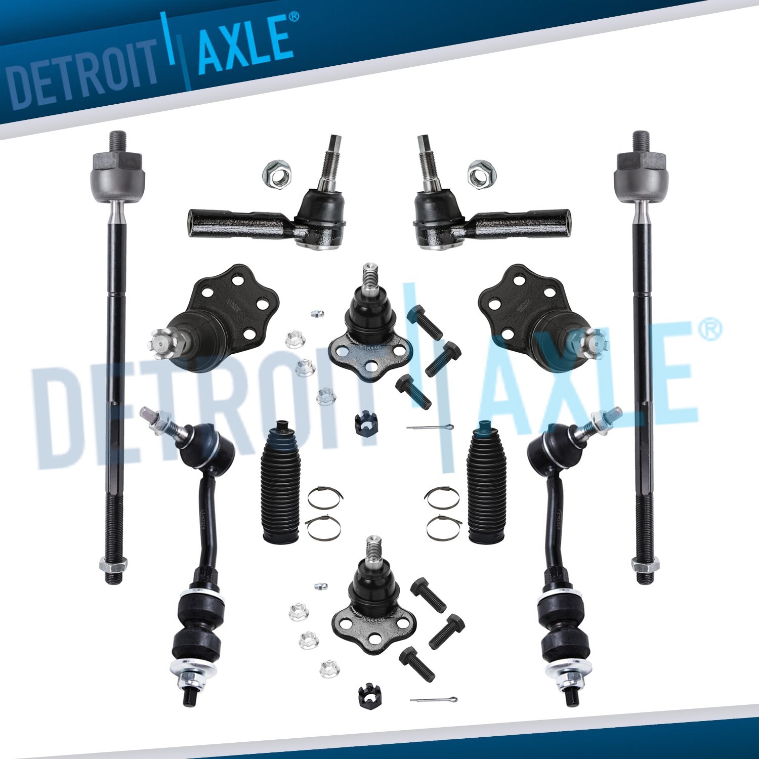 Upper Lower Ball Joint Tierod Sway Bar kit for 2000-2003 2004 Dodge Dakota 2WD