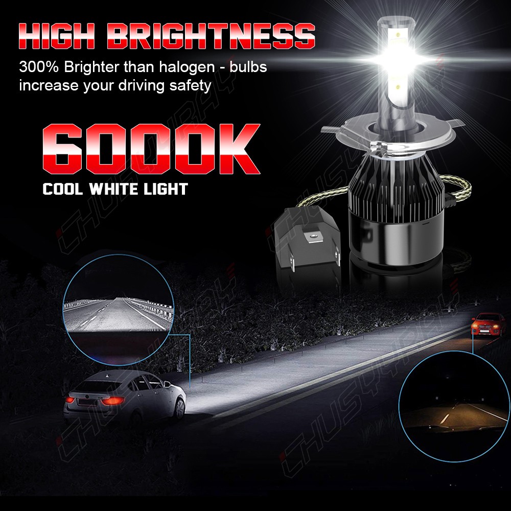 55W Pair 7×6 5×7 LED Headlights Hi-Lo Fit Chevy Express Cargo Van 1500 2500 3500