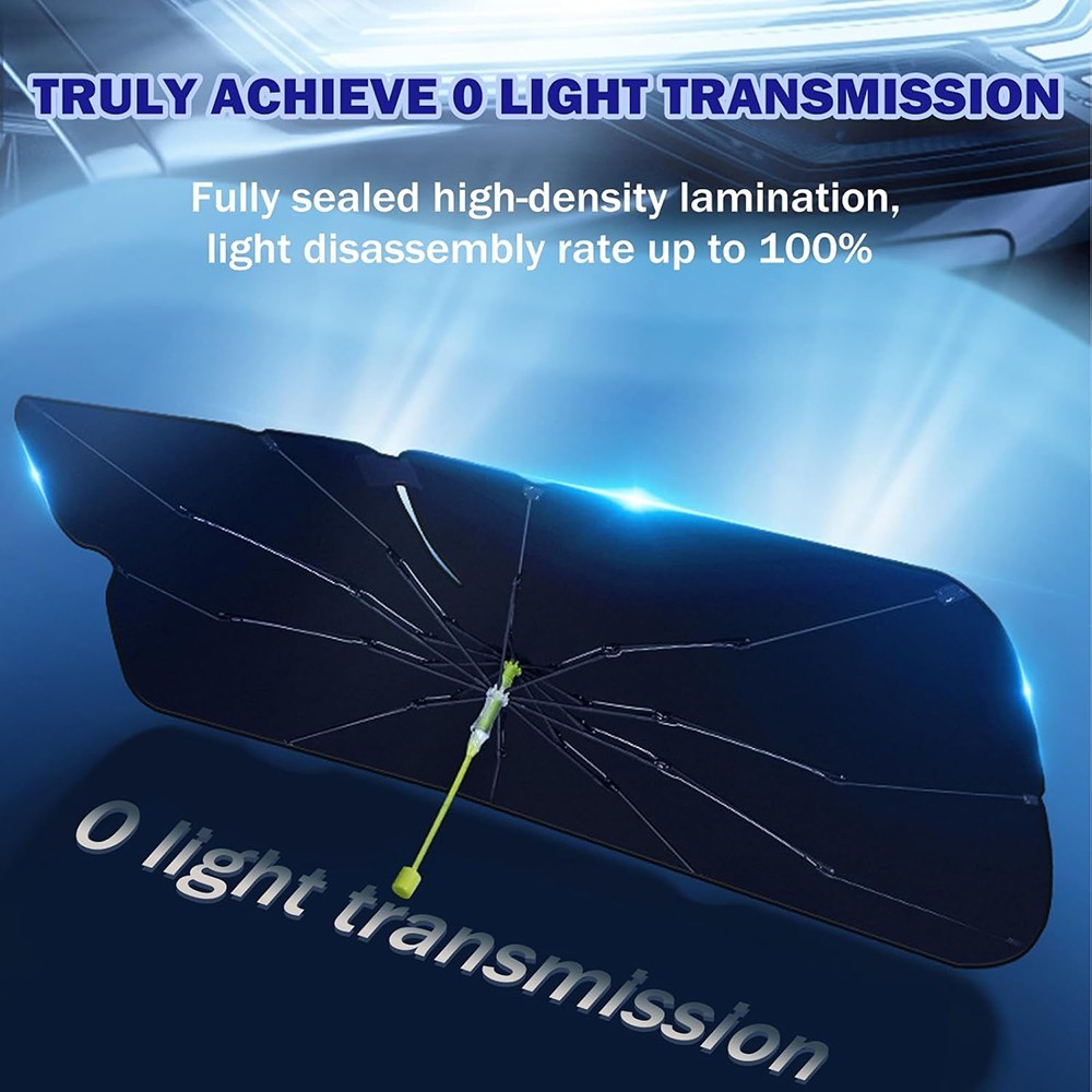 2-in-1 Windshield Sun Shades Visor Window Breaker Foldable UV Umbrella Universal