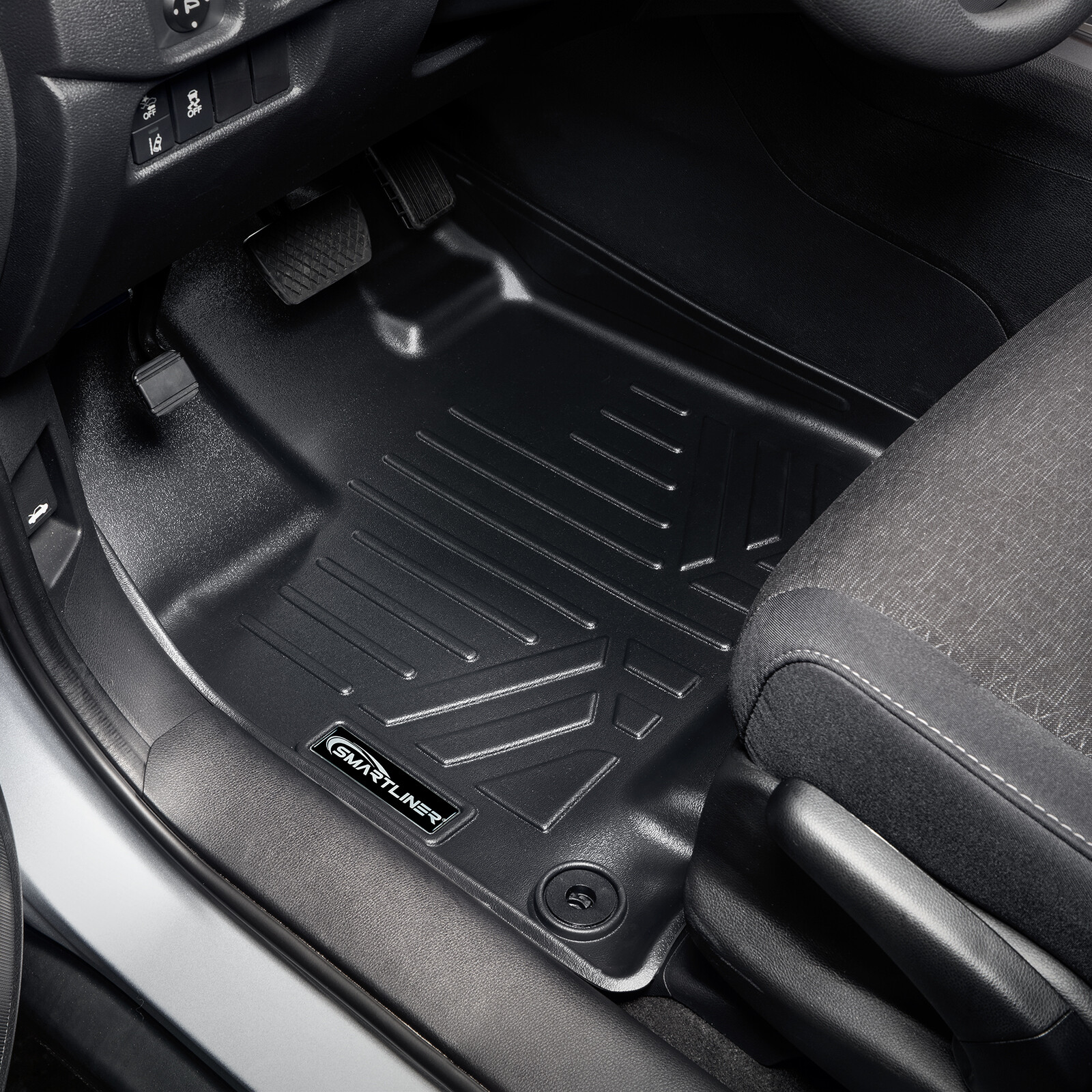 SMARTLINER Floor Mats 2 Row Liner Set Black for 2019-2025 Honda Passport