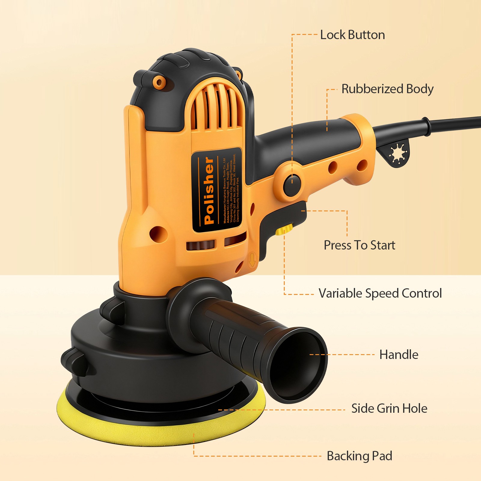 ✅Car Polisher Buffer Sander 800W Polishing Machine Kit Waxing with 5″ Pad Bonnet