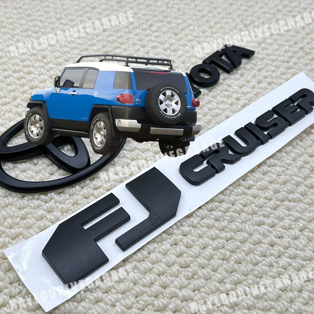 Emblem For 2007-2015 FJ Cruiser Rear Badge Tailgate Matte Black Nameplates Set