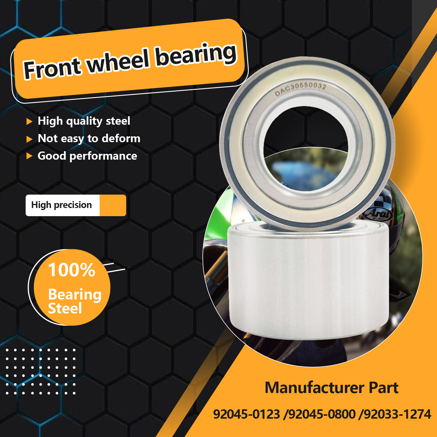 2pcs Front Wheel Bearings 30x55x32 + CIRCLIP for Kawasaki Teryx Teryx4 750 800